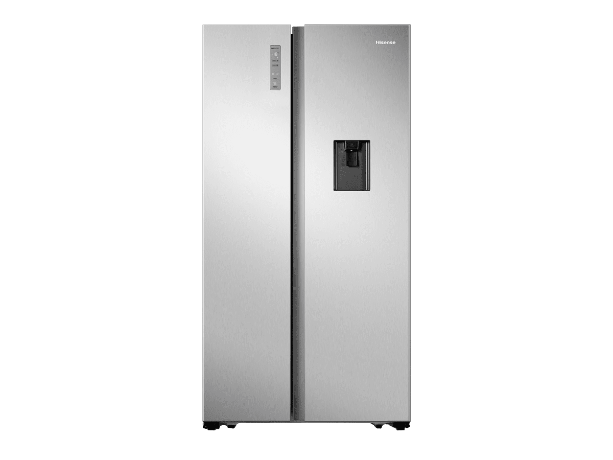 Hisense - RS677N4WCD – Frigorífico Americano Side By Side, Classe E, 519L, Dispensador de água (depósito), 