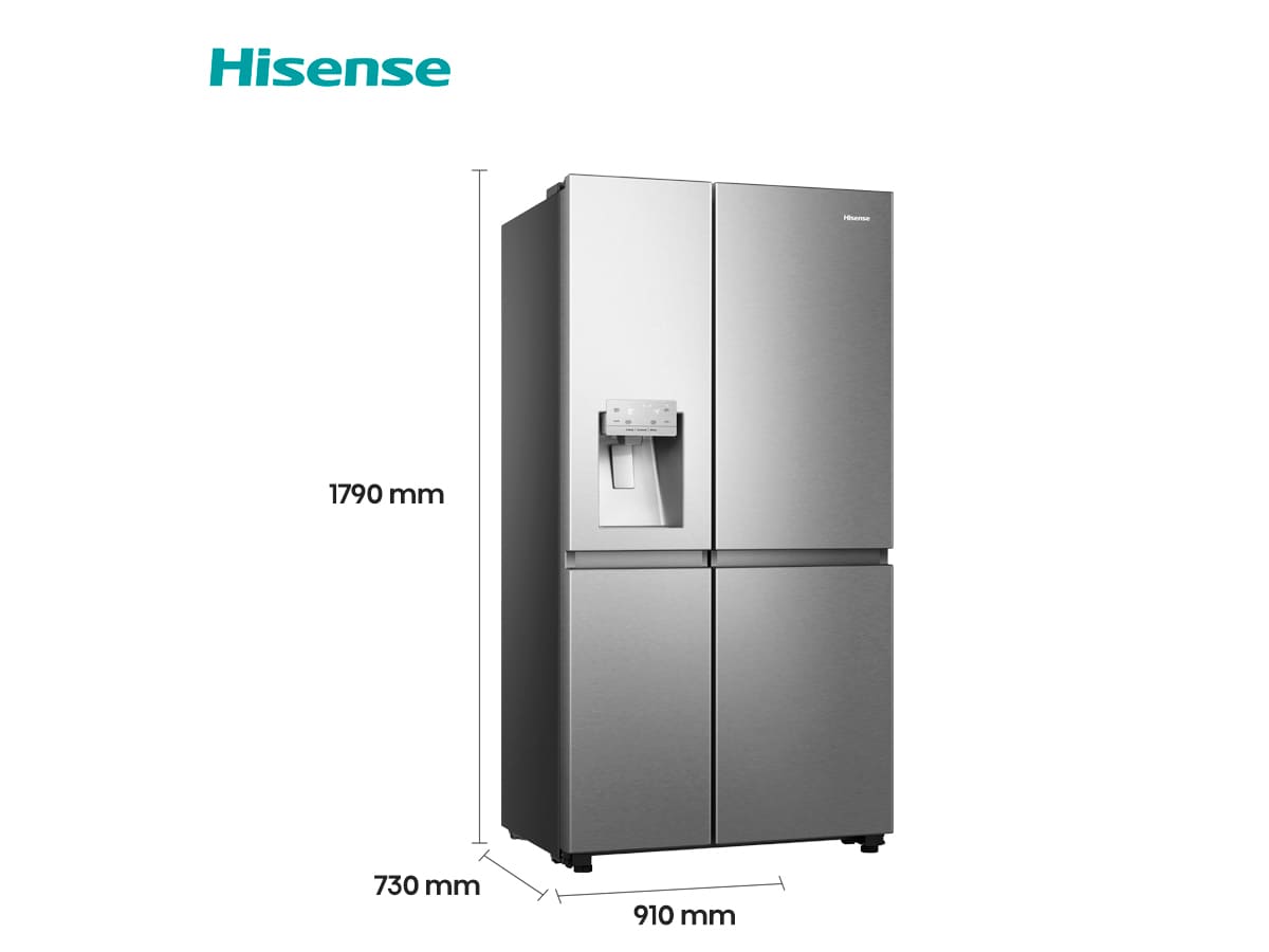 Hisense - RS818N4TIE – Frigorífico Americano Side By Side, Classe E, 632L