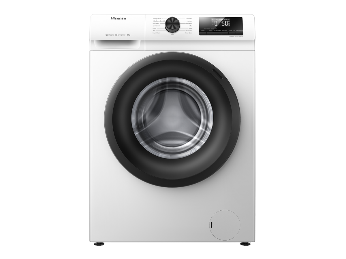 Hisense - Máquina de Lavar Roupa | Serie QP WFQP8014EVM, Inverter + Vapor, 