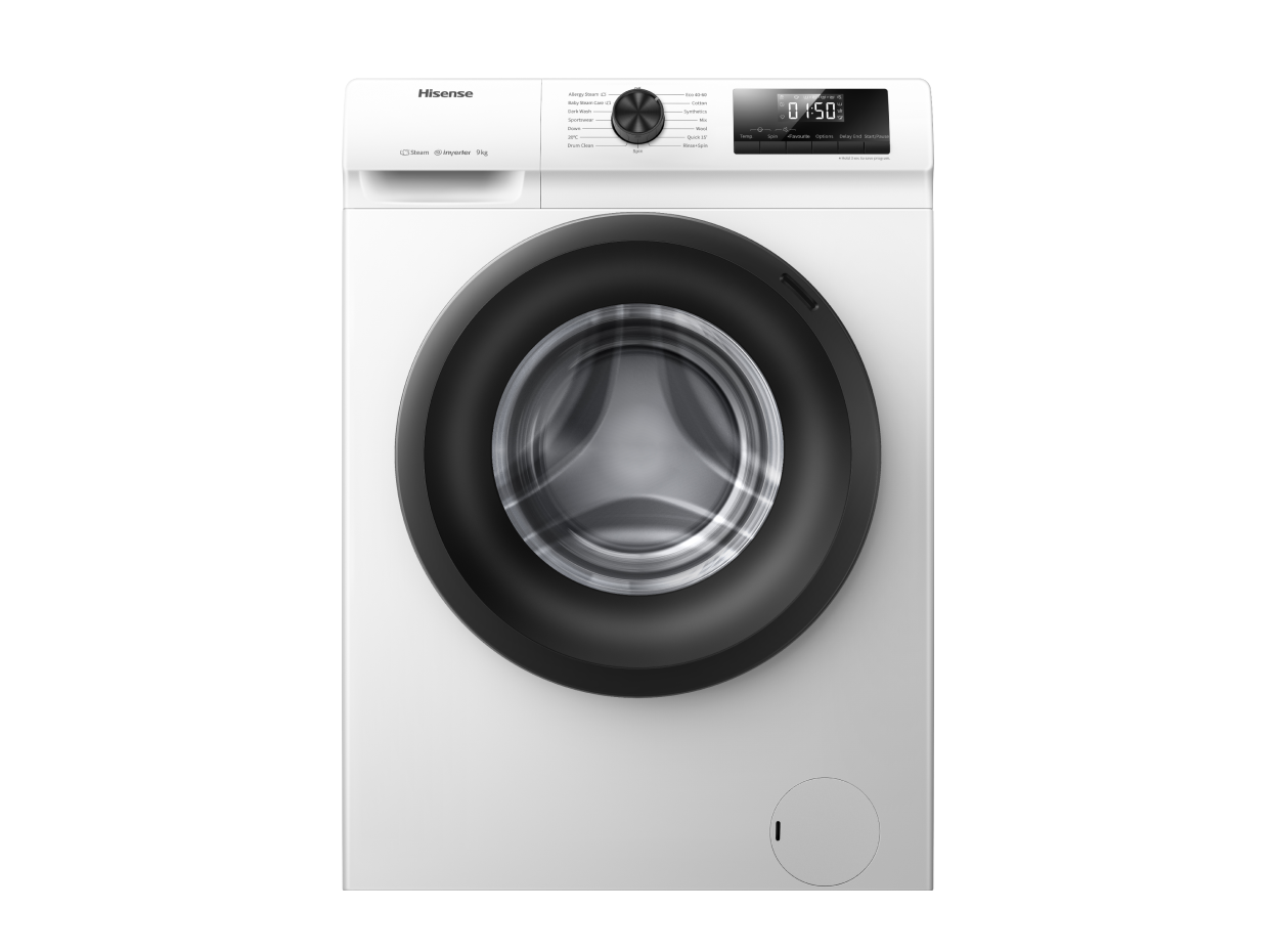 Hisense - Máquina de Lavar Roupa | Serie QP WFQP901418VM, Inverter + Vapor, 