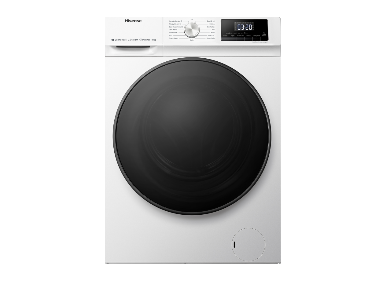Hisense - Máquina de Lavar Roupa | Serie QA WFQA1014EVJMW, WiFi + Gtia. 10 Anos no motor, 