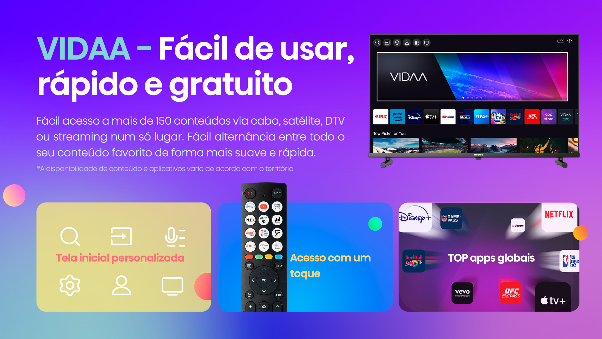 VIDAA - Fácil de usar, rápido e gratuito