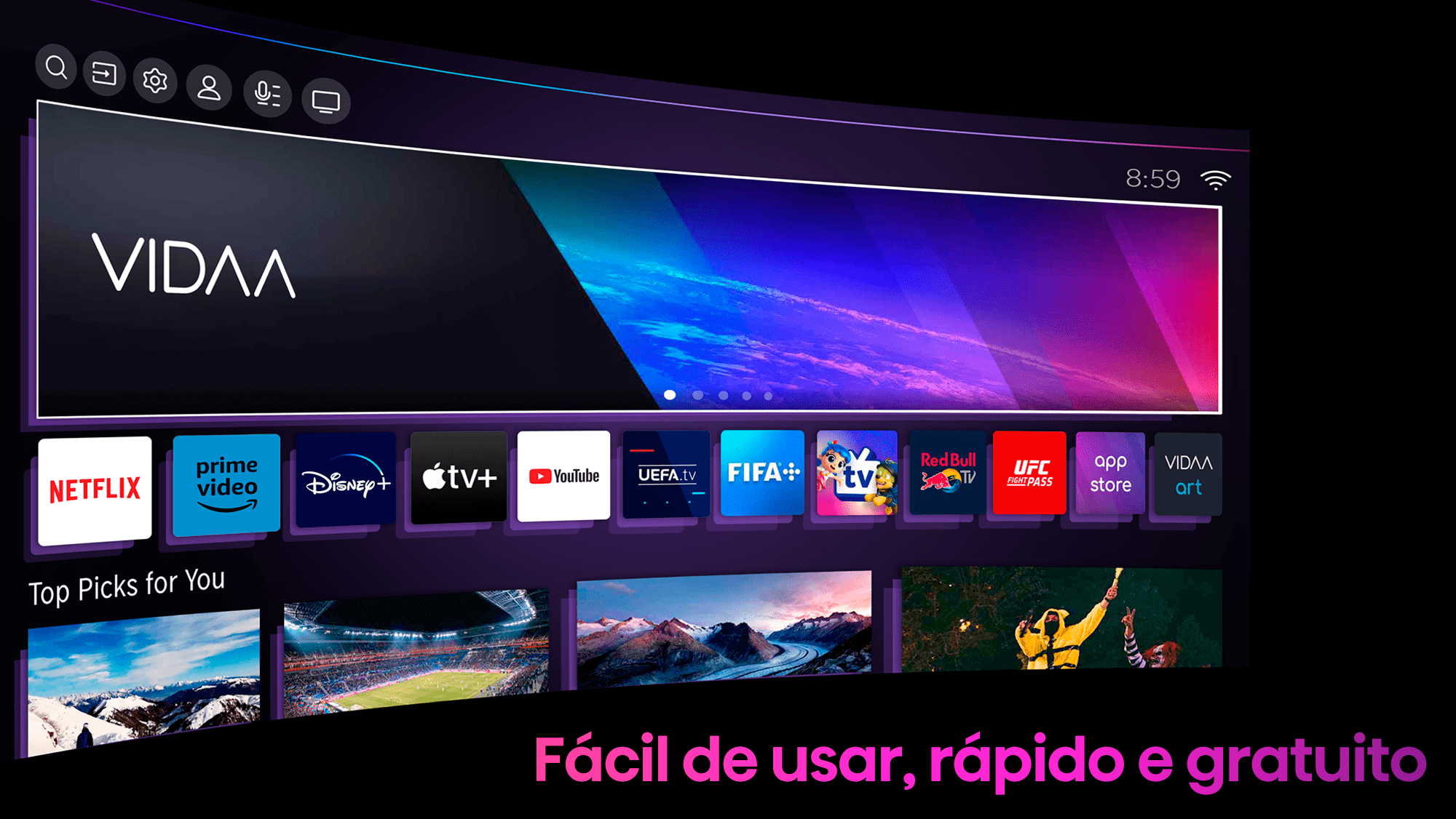 VIDAA U6: Fácil de usar, rápido e gratuito