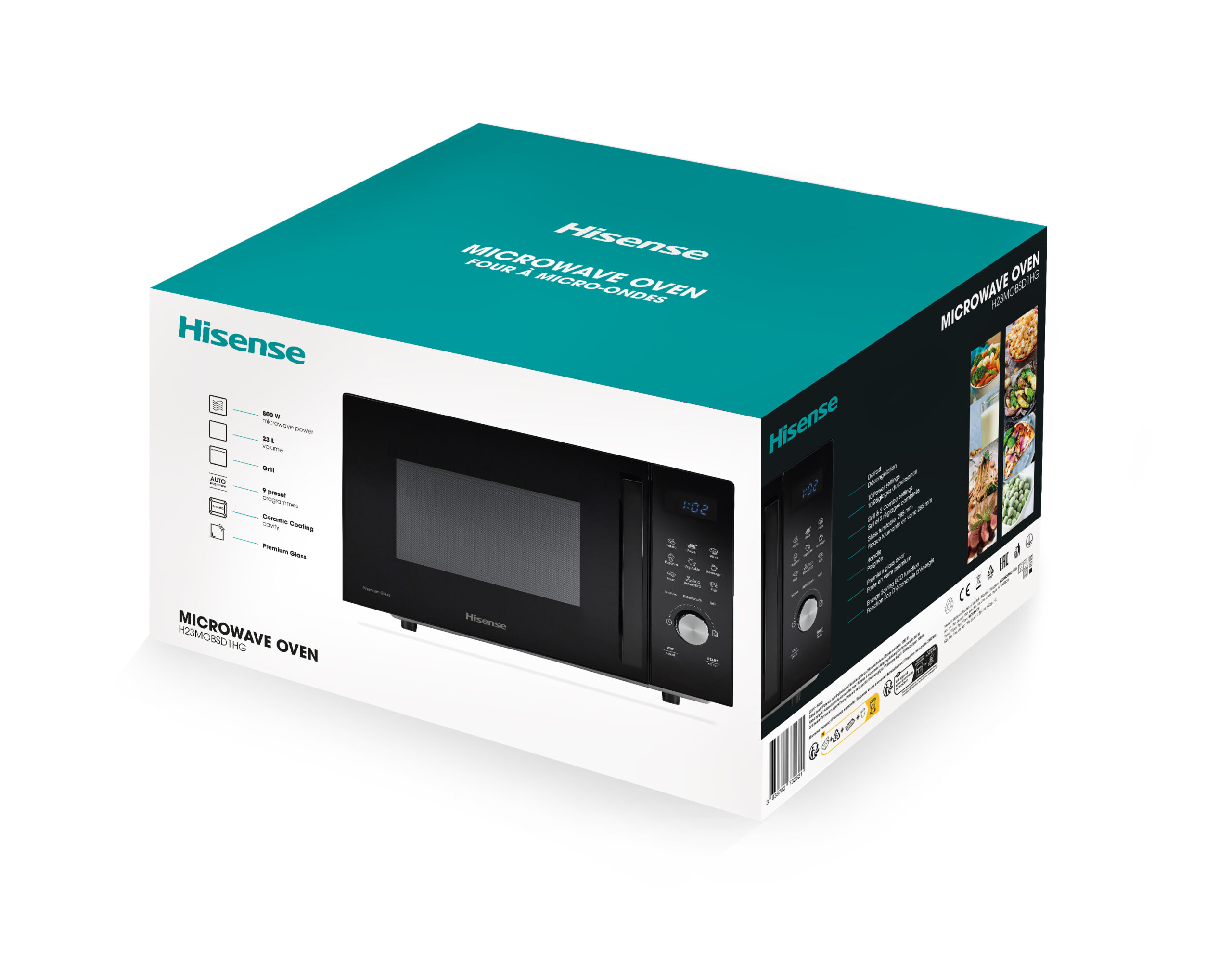 Hisense - H23MOBSD1HG – Micro-Ondas com Grill, 23L