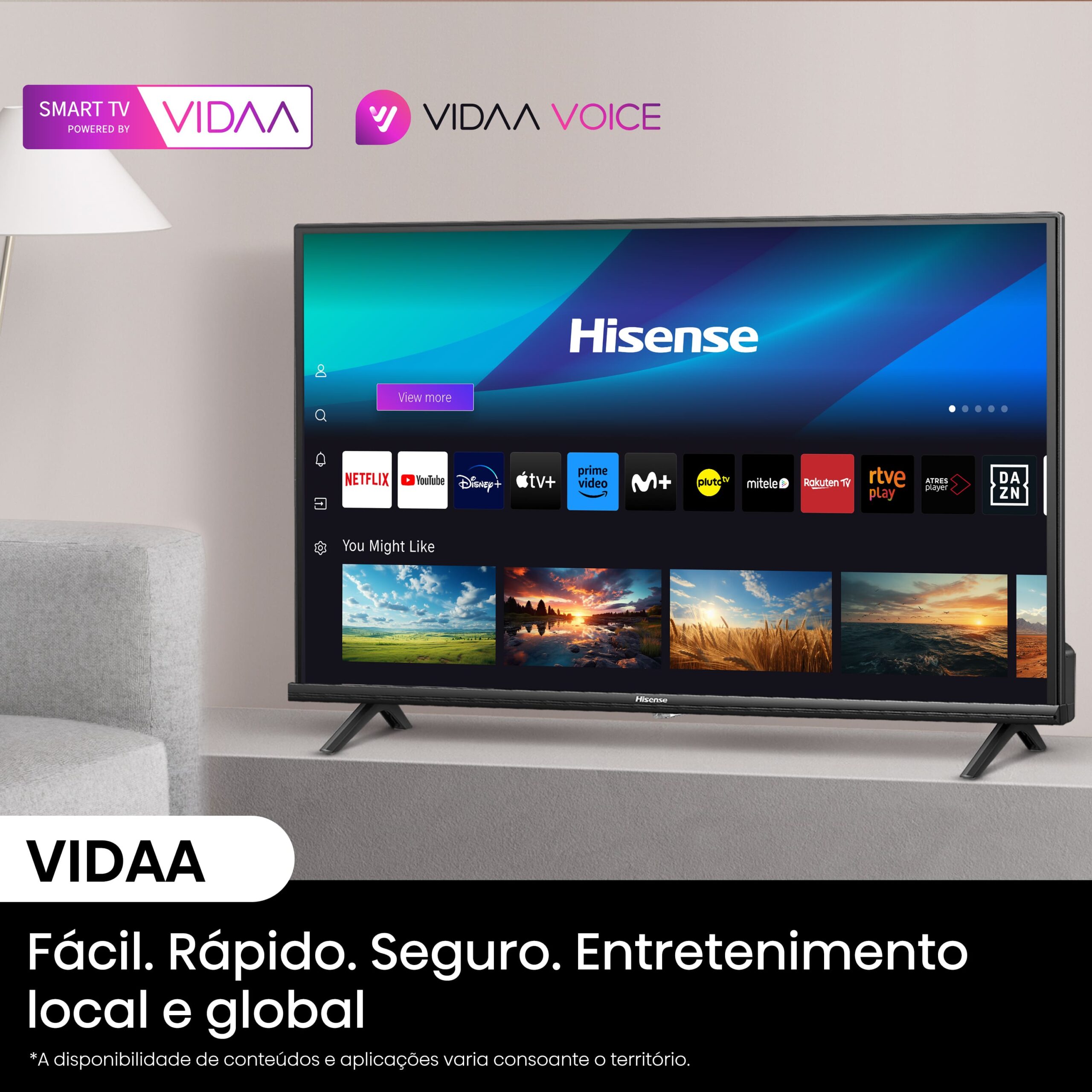 Hisense - Smart TV HD 32A4N 32 polegadas, TV com Modo Jogo, DVB-T2