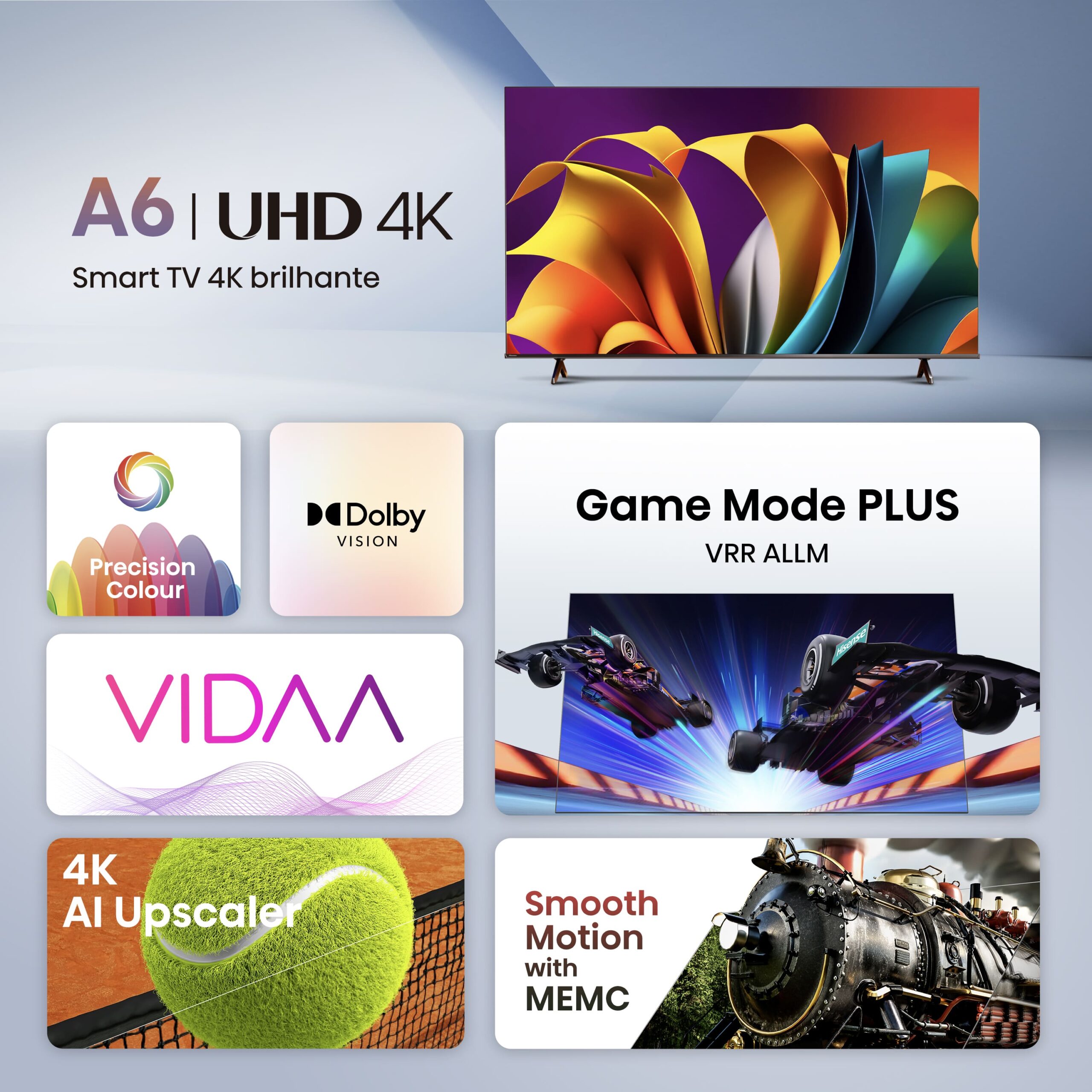 Hisense - 4K TV 43A6N, VIDAA Smart TV, Dolby Vision, Alexa integrado & VIDAA Voice
