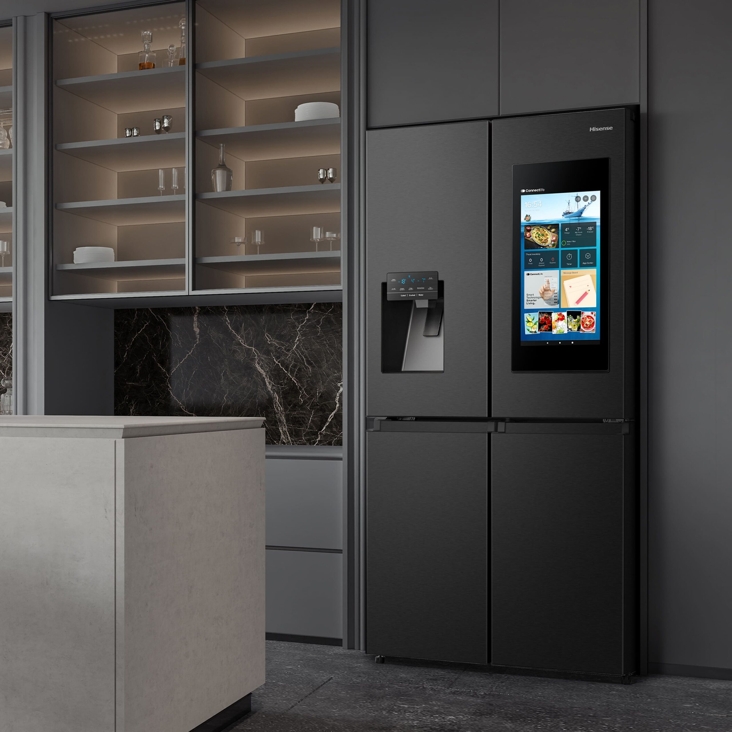Hisense - RQ760N4IFE – Frigorífico Americano Cross Door, Classe E, 577L