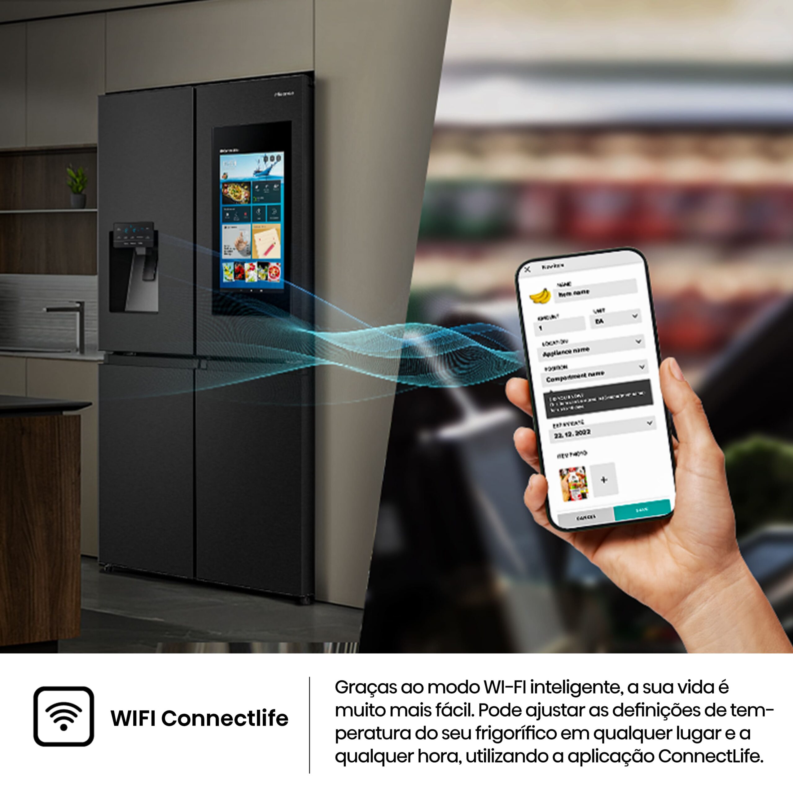 Hisense - RQ760N4IFE – Frigorífico Americano Cross Door, Classe E, 577L