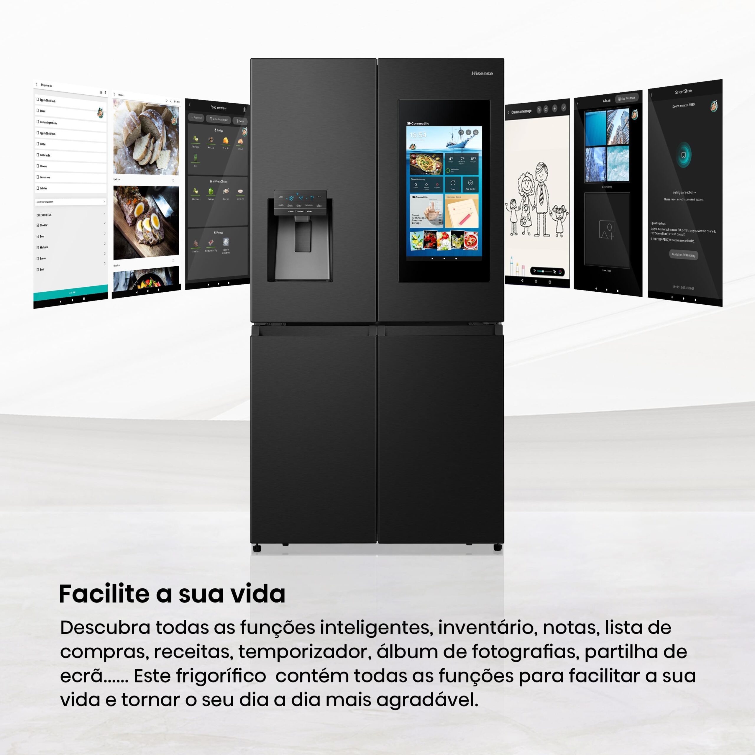 Hisense - RQ760N4IFE – Frigorífico Americano Cross Door, Classe E, 577L