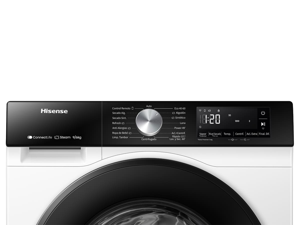Hisense - WD3S8045BW3 – Máquina de Lavar e Secar Roupa Serie 3S, 8/5 Kg, Classe D/A -30%
