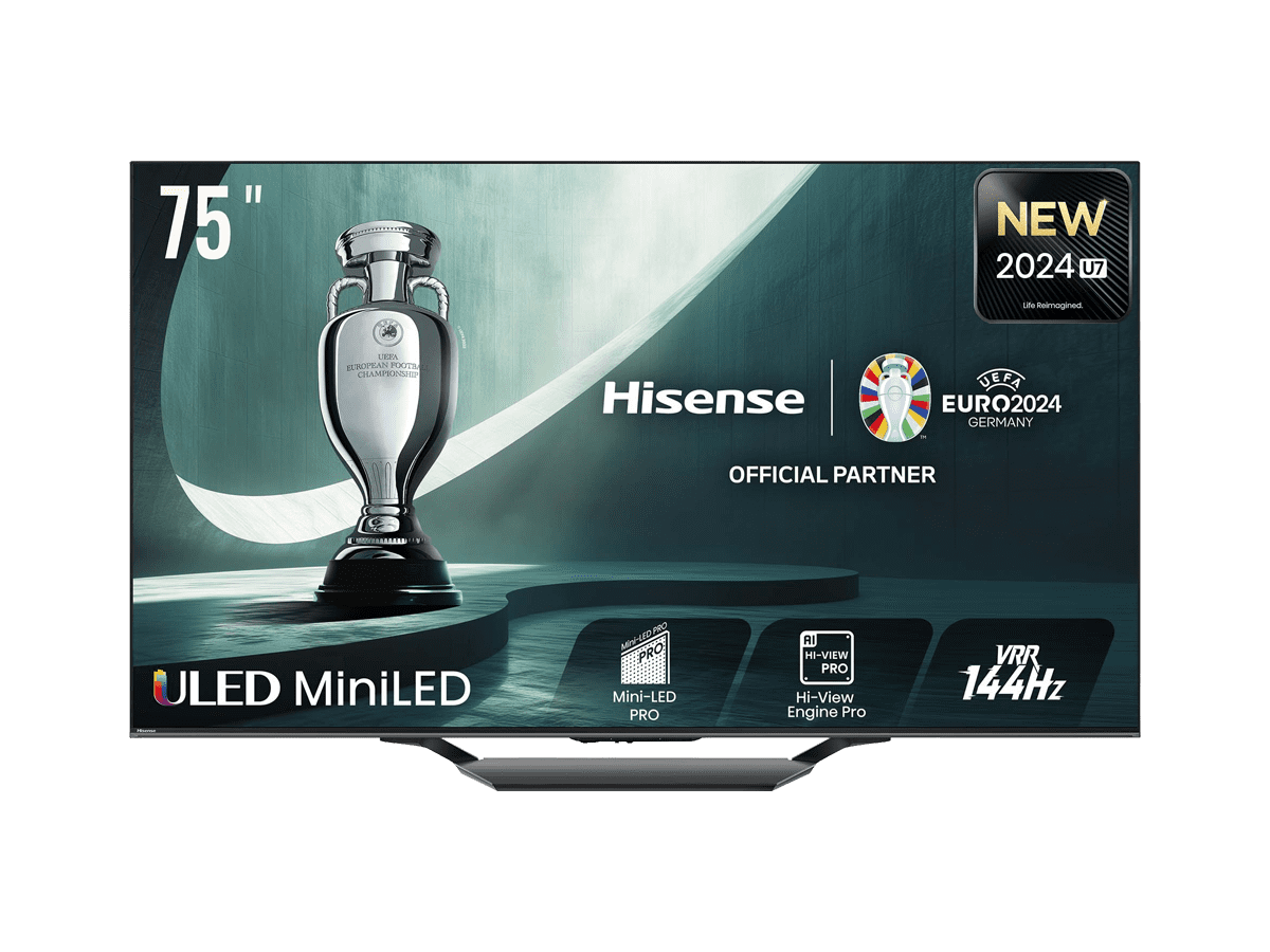 Hisense - Mini-LED TV 75U7NQ, Quantum Dot Colour, Modo Jogo de 144Hz, Full Array Local Dimming, , 