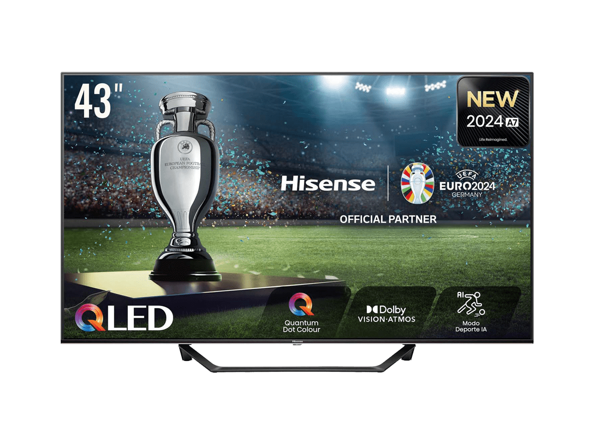Hisense - QLED TV 43A7NQ Smart TV, Quantum Dot Colour, Dolby Vision & Atmos, Alexa Built in & VIDAA Voice, , 