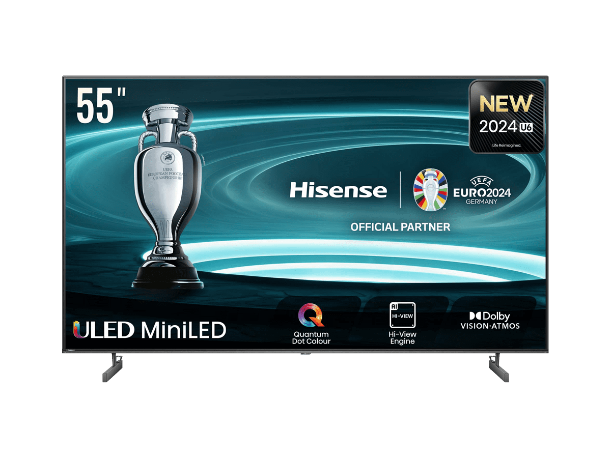 Hisense - Mini-LED TV 55U6NQ, Quantum Dot Colour, Full Array Local Dimming, Dolby Vision & Dolby Atmos, , 