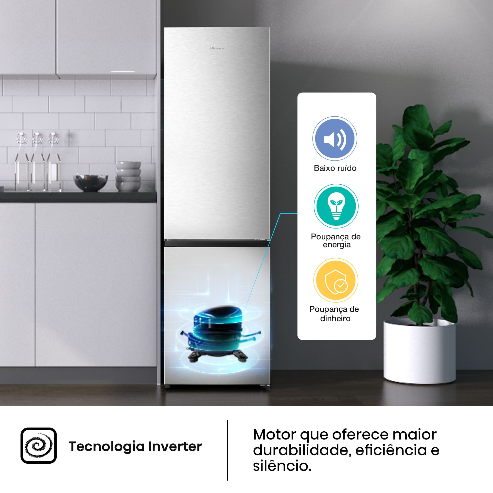 Hisense - RB440N4ACC – Combinado 2 Portas, Classe C, 336L