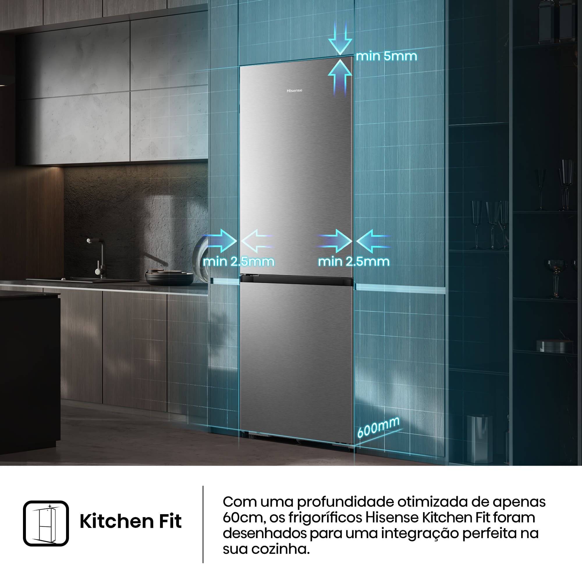 Hisense - RB3K330SAIC – Combinado Kitchen Fit, Classe C, 330L