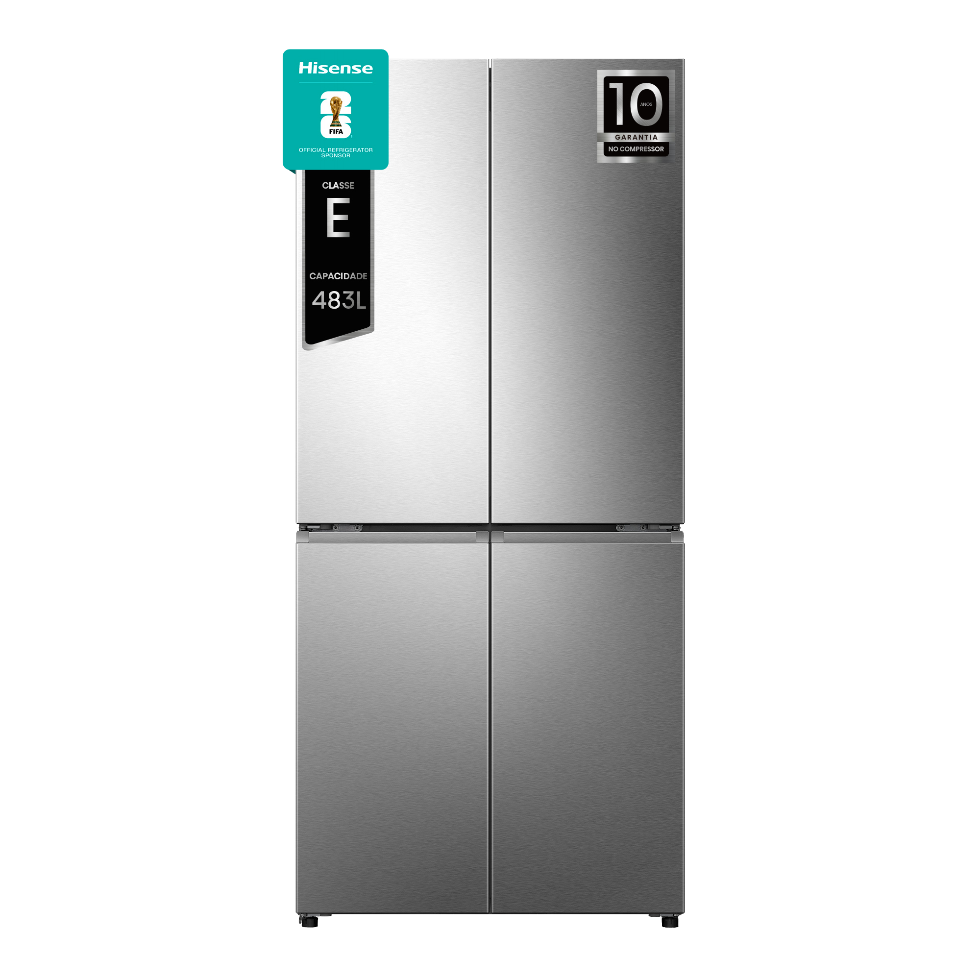 Hisense - RQ5P470SEIE – Frigorífico Americano Cross Door, Classe E, 483L, My Fresh Choice, 