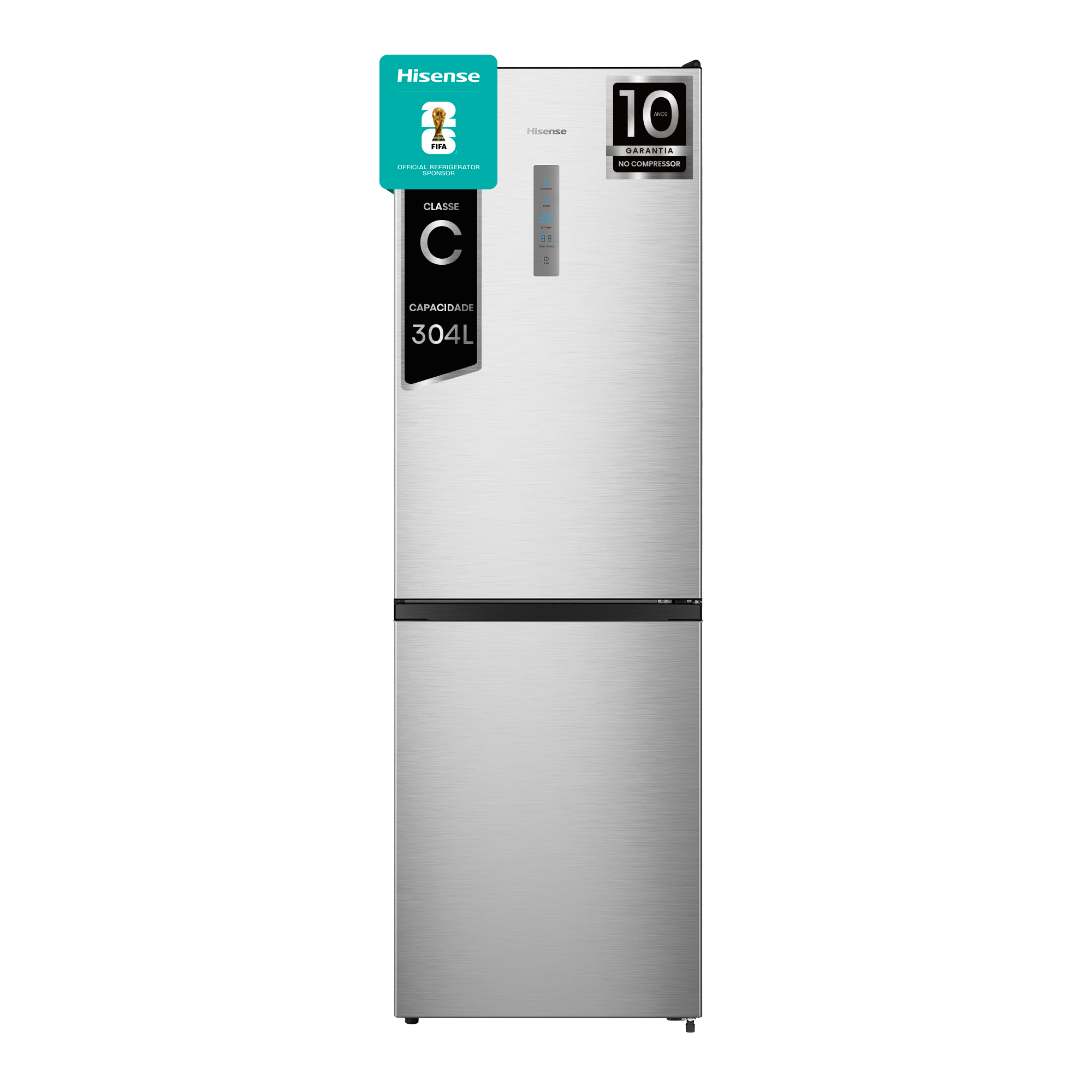 Hisense - RB390N4BCC – Combinado 2 Portas, Classe C, 304L, Total no Frost, Multi-Air Flow, Super Freeze, 