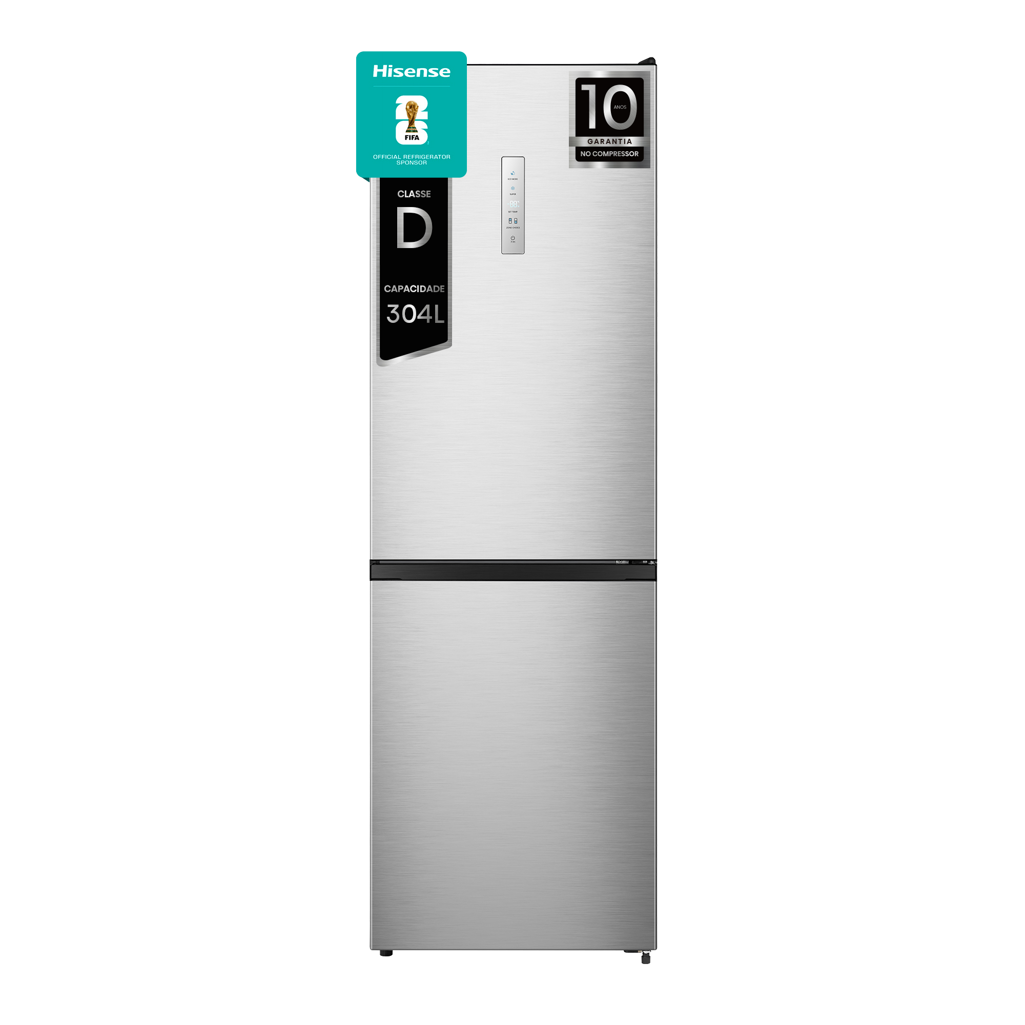 Hisense - RB390N4CCD – Combinado 2 Portas, Classe D, 304L, Total no Frost, Multi-Air Flow, Super Freeze, 
