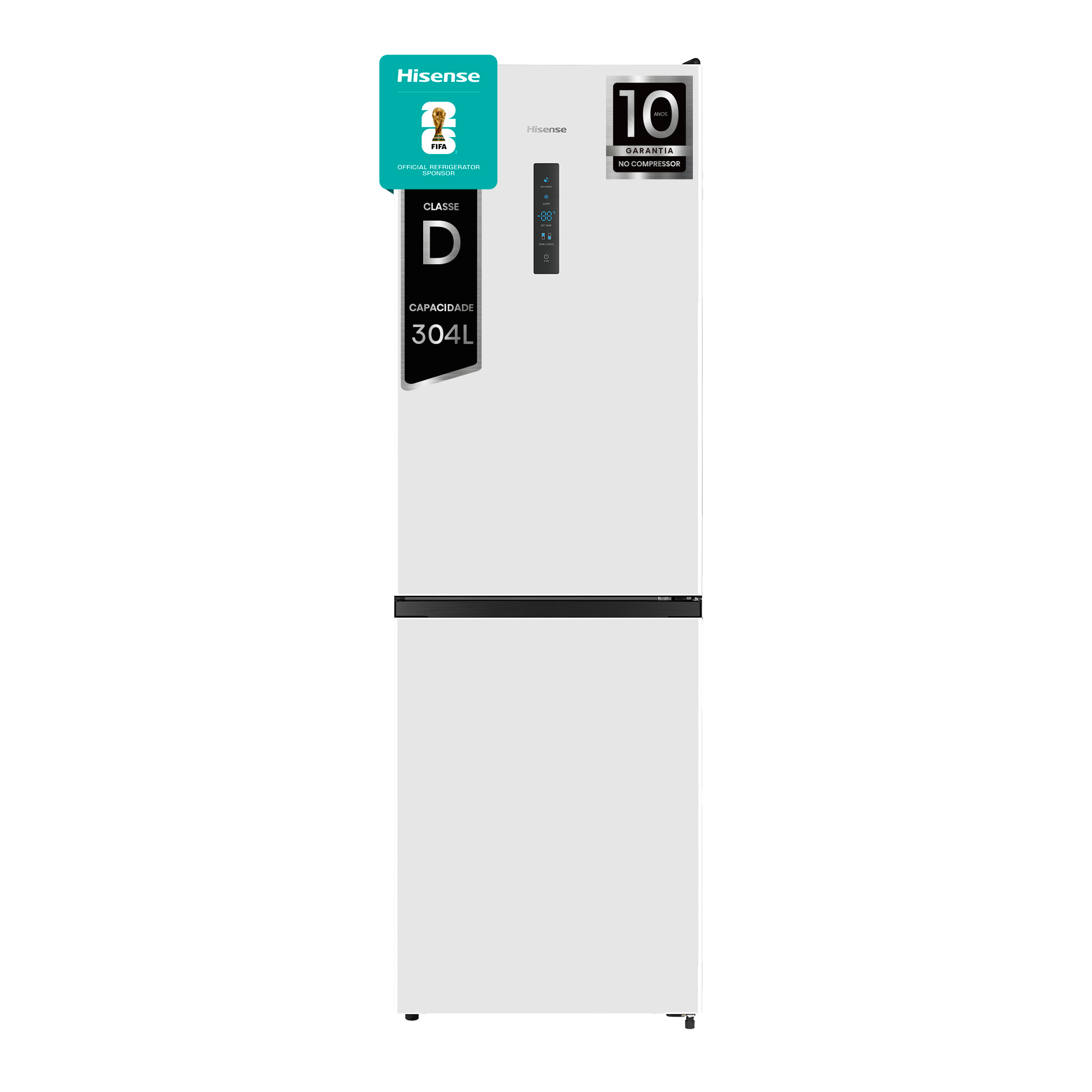 Hisense - RB390N4DWD – Combinado 2 Portas, Classe D, 304L, Total no Frost, Multi-Air Flow, Super Freeze, 
