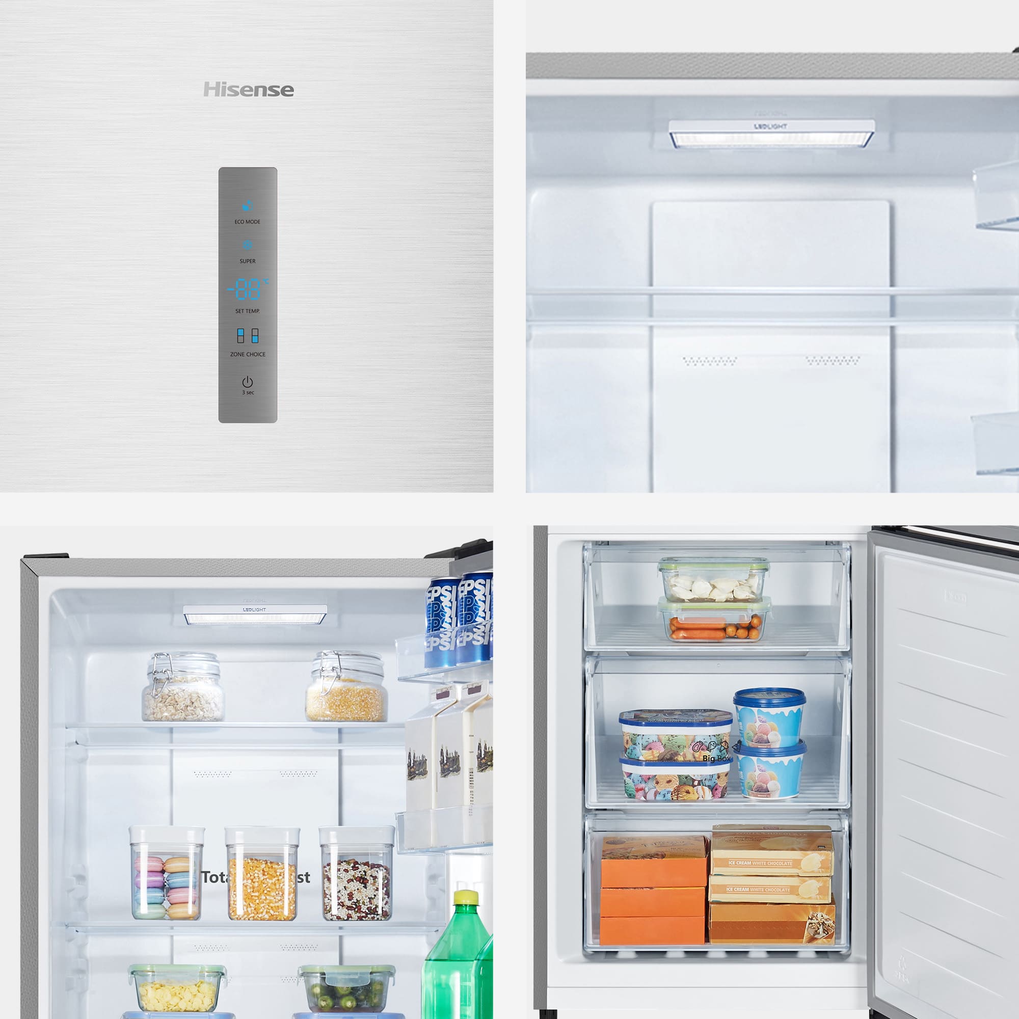 Hisense - RB390N4BCC – Combinado 2 Portas, Classe C, 304L