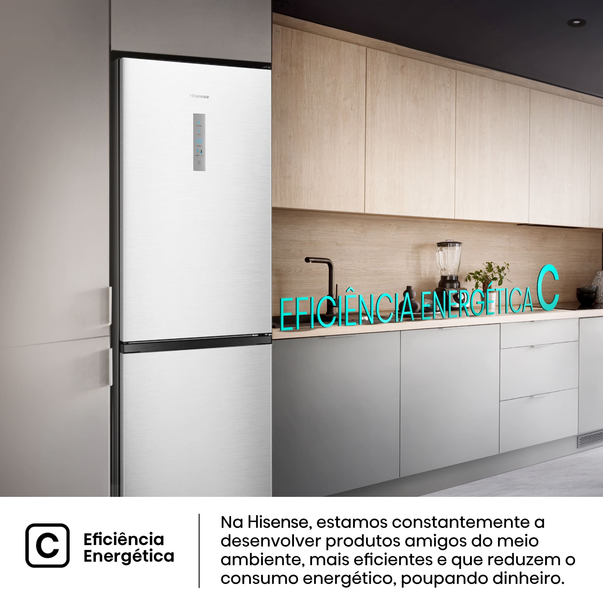 Hisense - RB390N4BCC – Combinado 2 Portas, Classe C, 304L