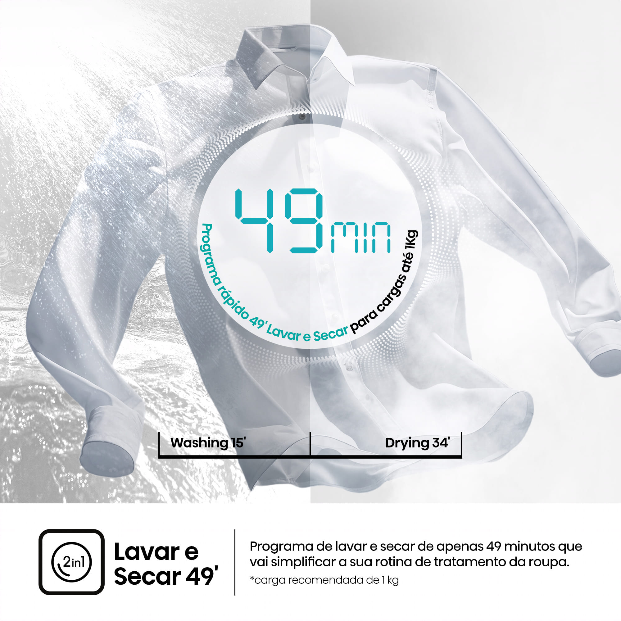 Hisense - WD5I8043BWF – Máquina de Lavar e Secar Roupa Serie 5i, 8/5 Kg, Classe D/A