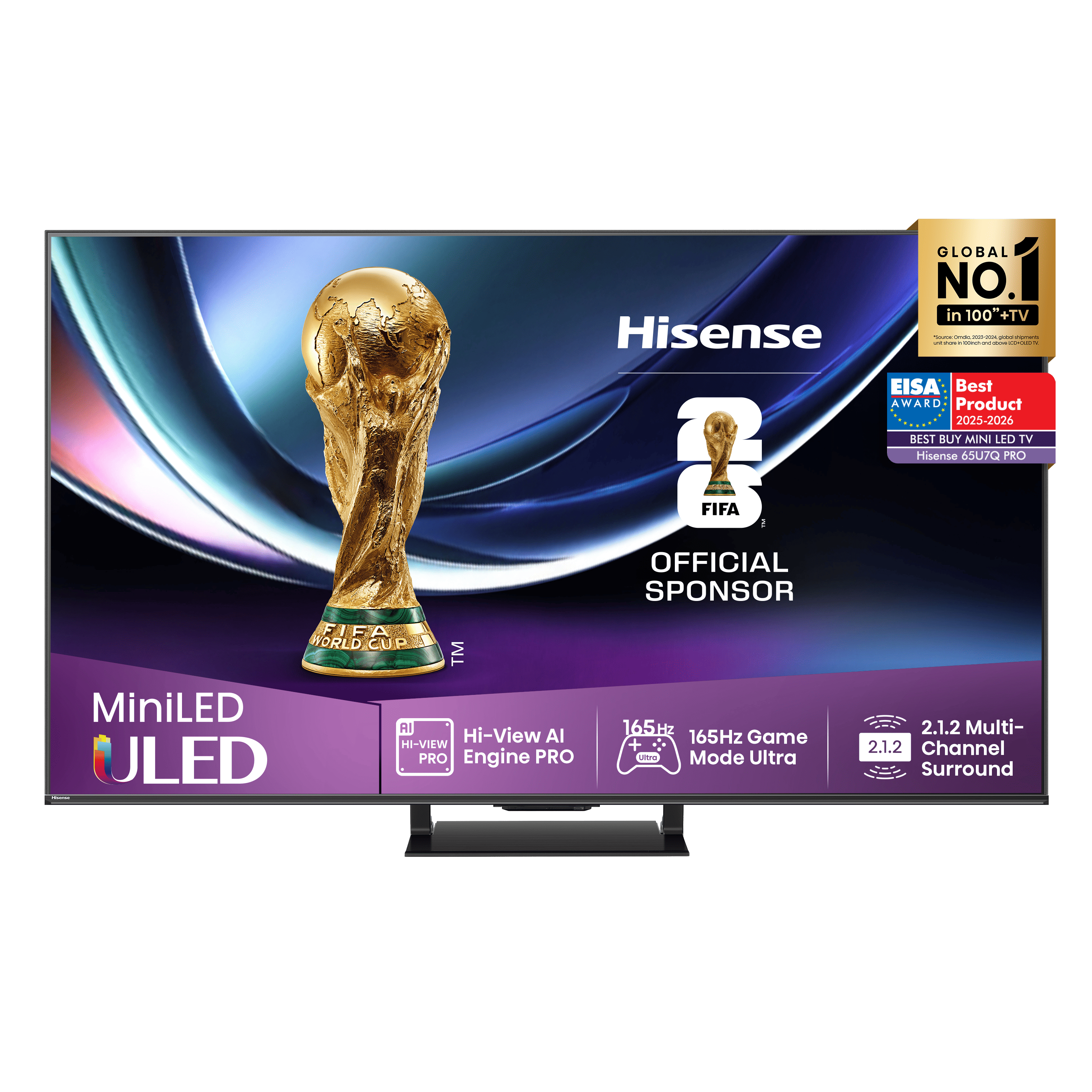 Série U7Q Pro Mini LED TV 65U7Q Pro Smart TV 65 Polegadas, com Quantum Dot Colour