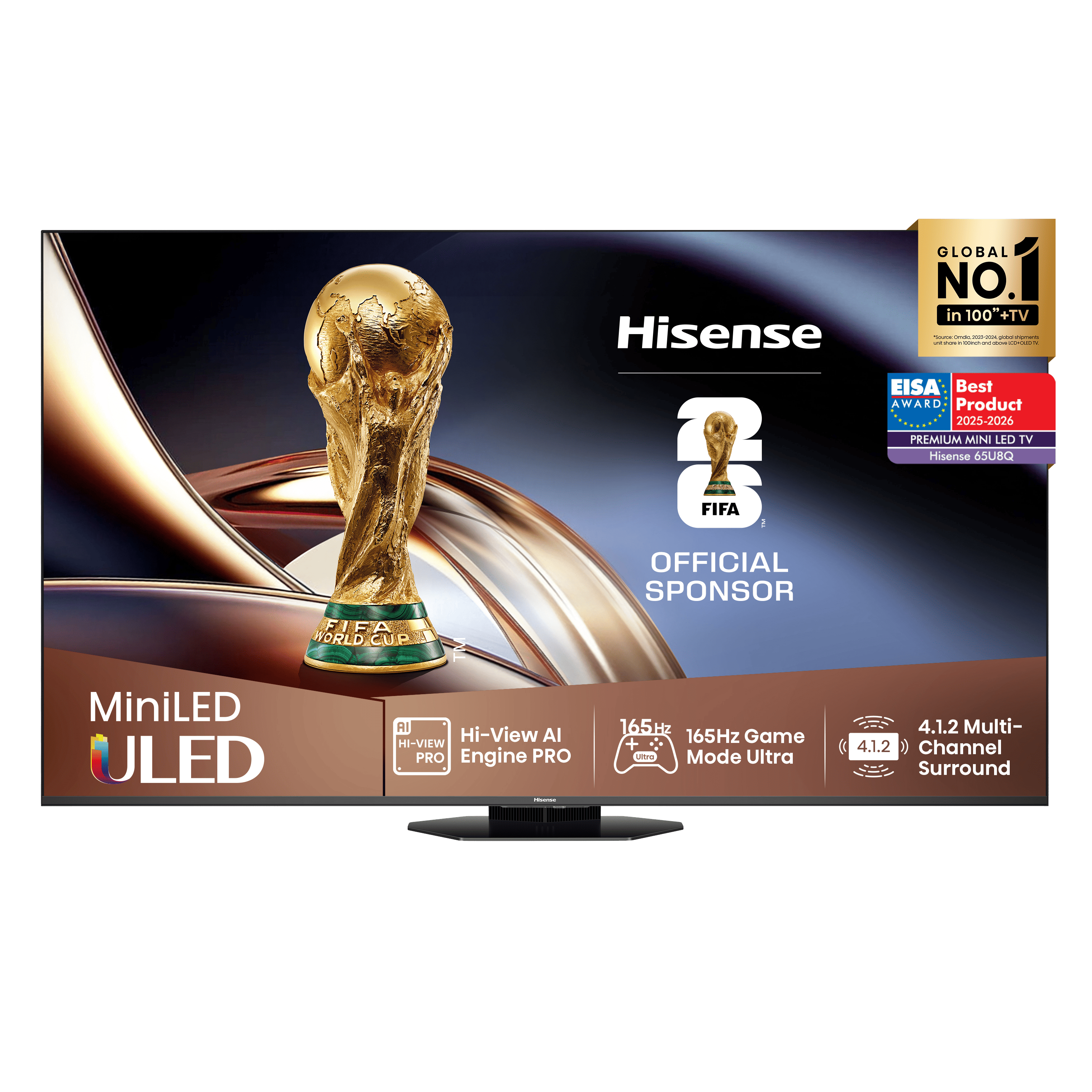 Série U8Q Mini LED TV 65U8Q Smart TV 65 Polegadas, TV com Quantum Dot Colour