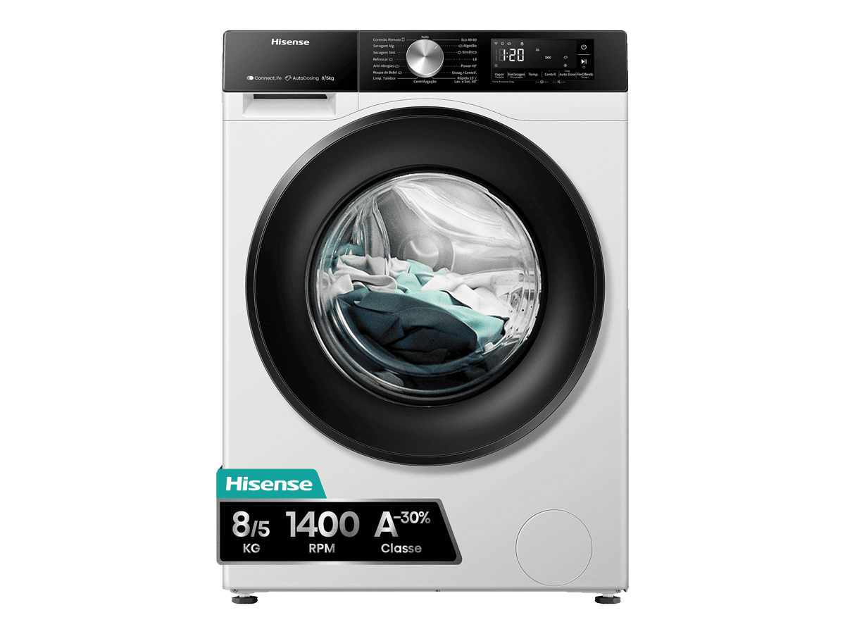 WD3S8045BW3 - Máquina de Lavar e Secar Roupa Serie 3S, 8/5 Kg, Classe D/A -30%