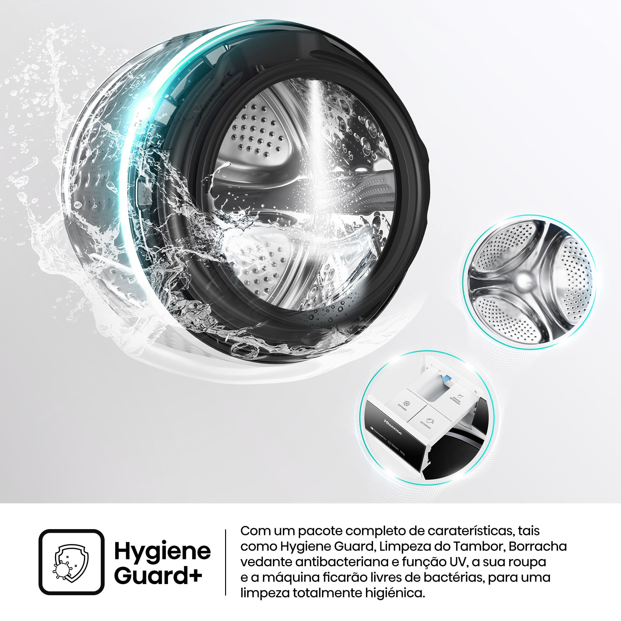 Hisense - WF7S1247BW – Máquina de Lavar Roupa Serie 7S, 12Kg, Classe A