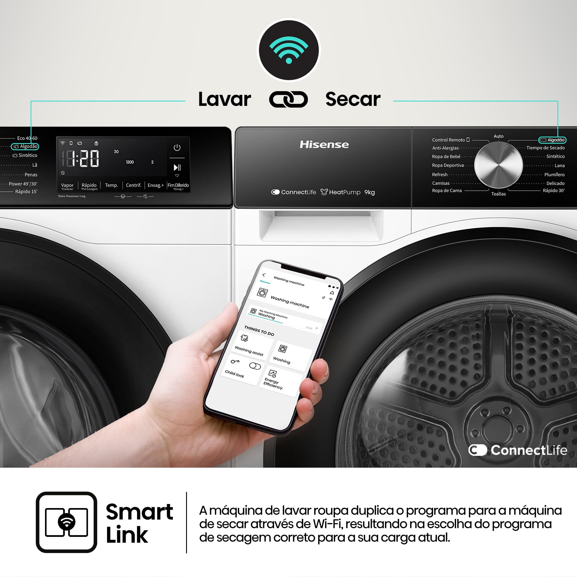 Hisense - WF3S1043BW3 – Máquina de Lavar Roupa Serie 3S, 10,5Kg, Classe A -20%