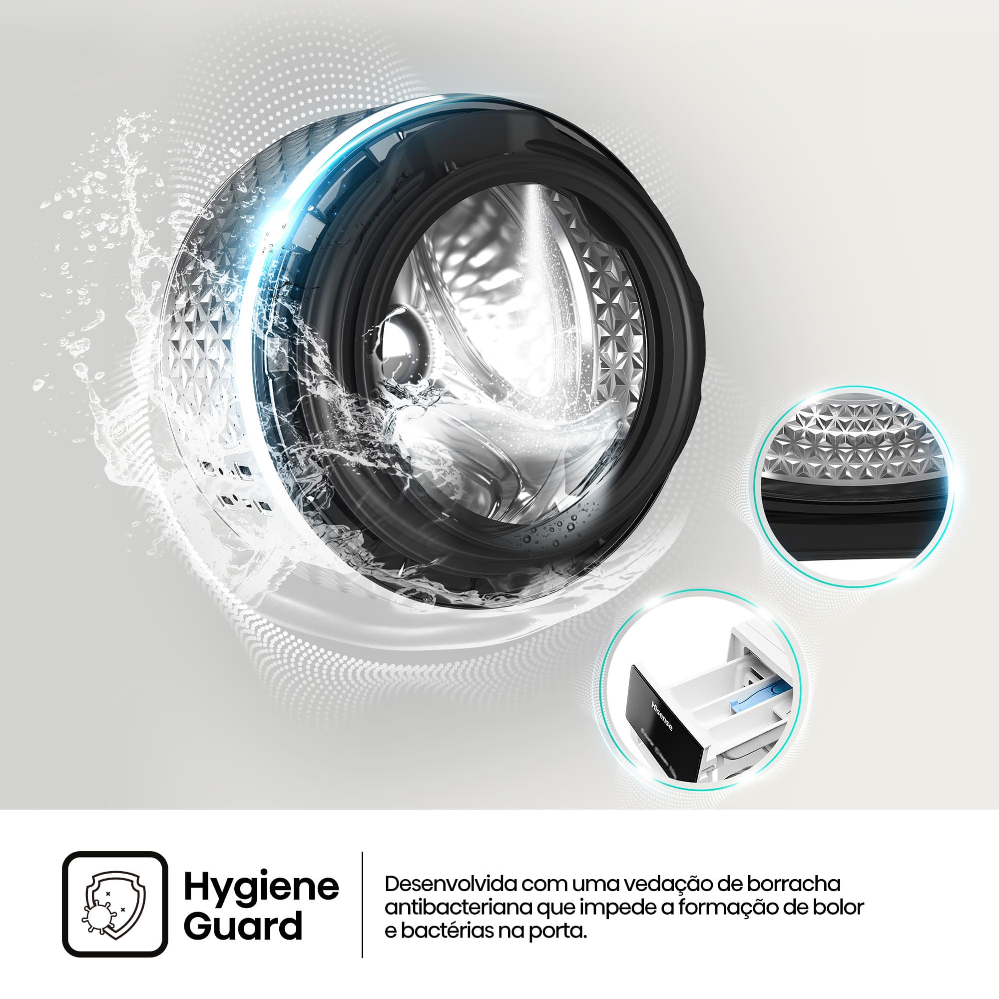 Hisense - WF3S1043BW3 – Máquina de Lavar Roupa Serie 3S, 10,5Kg, Classe A -20%