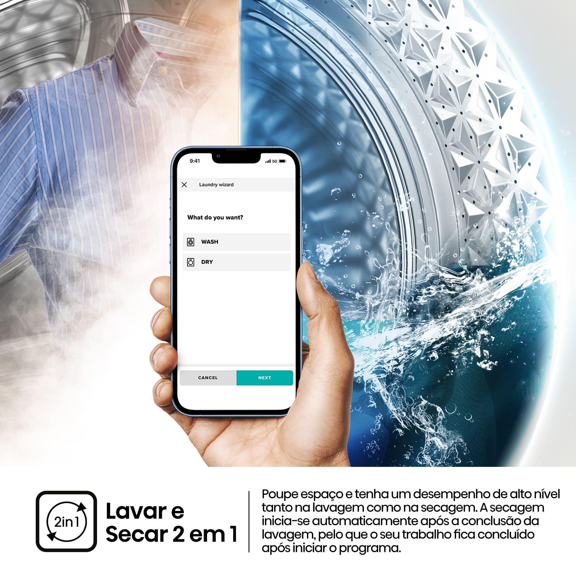 Hisense - WD3S1043BW3 – Máquina de Lavar e Secar Roupa Serie 3S, 10,5/6 Kg, Classe D/A -20%