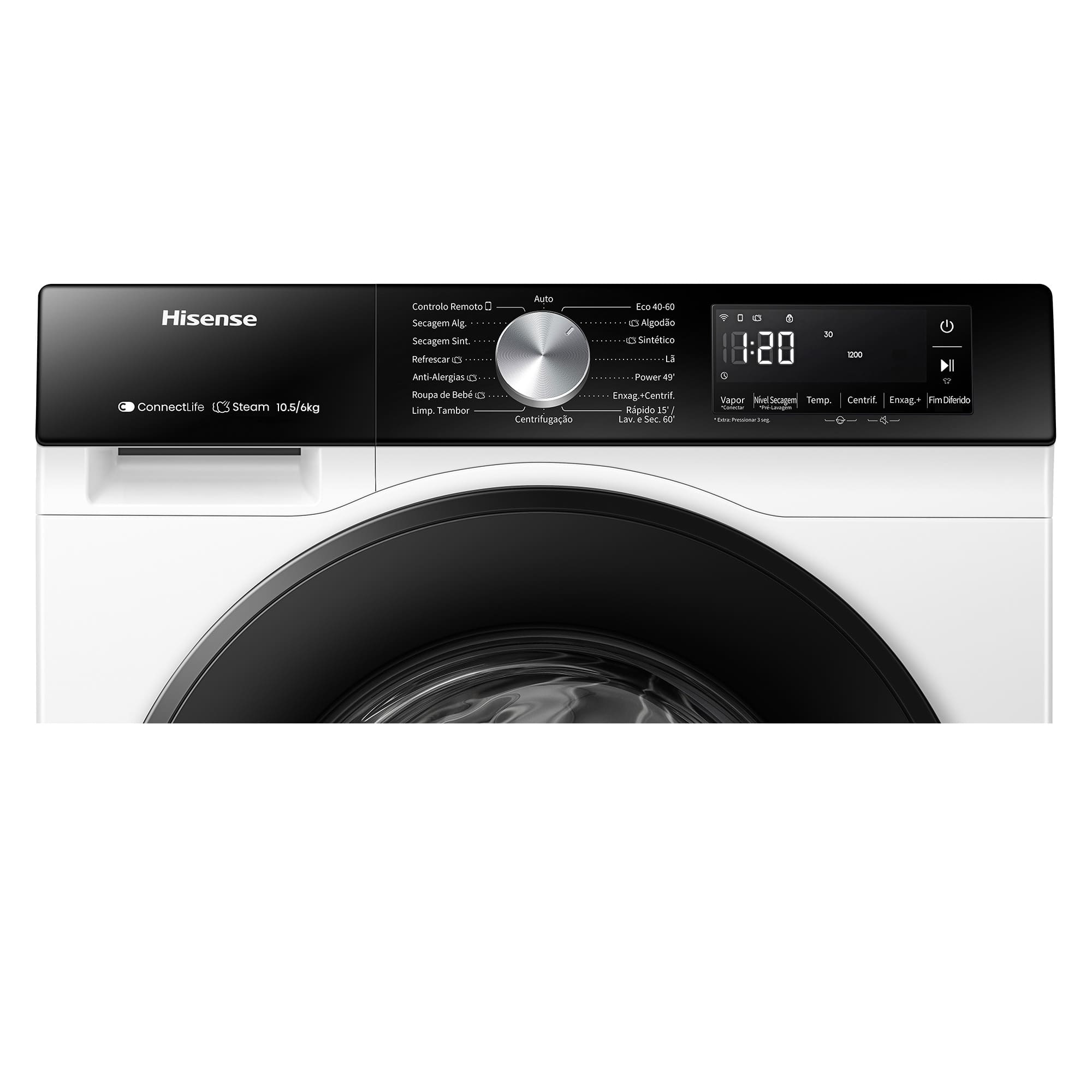 Hisense - WD3S1043BW3 – Máquina de Lavar e Secar Roupa Serie 3S, 10,5/6 Kg, Classe D/A -20%