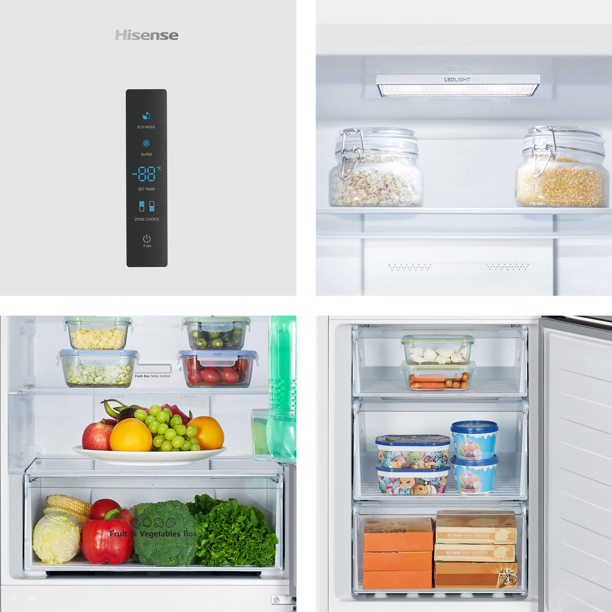 Hisense - RB390N4DWD – Combinado 2 Portas, Classe D, 304L