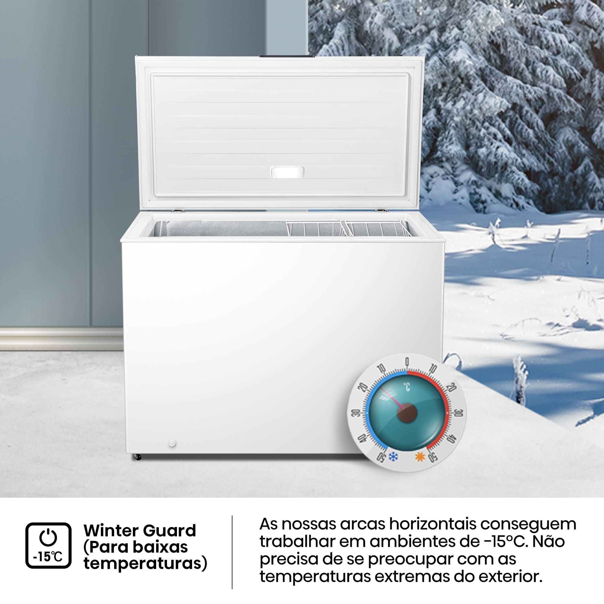 Hisense - FT386D4AWLYE – Arca Horizontal, Classe E, 297L