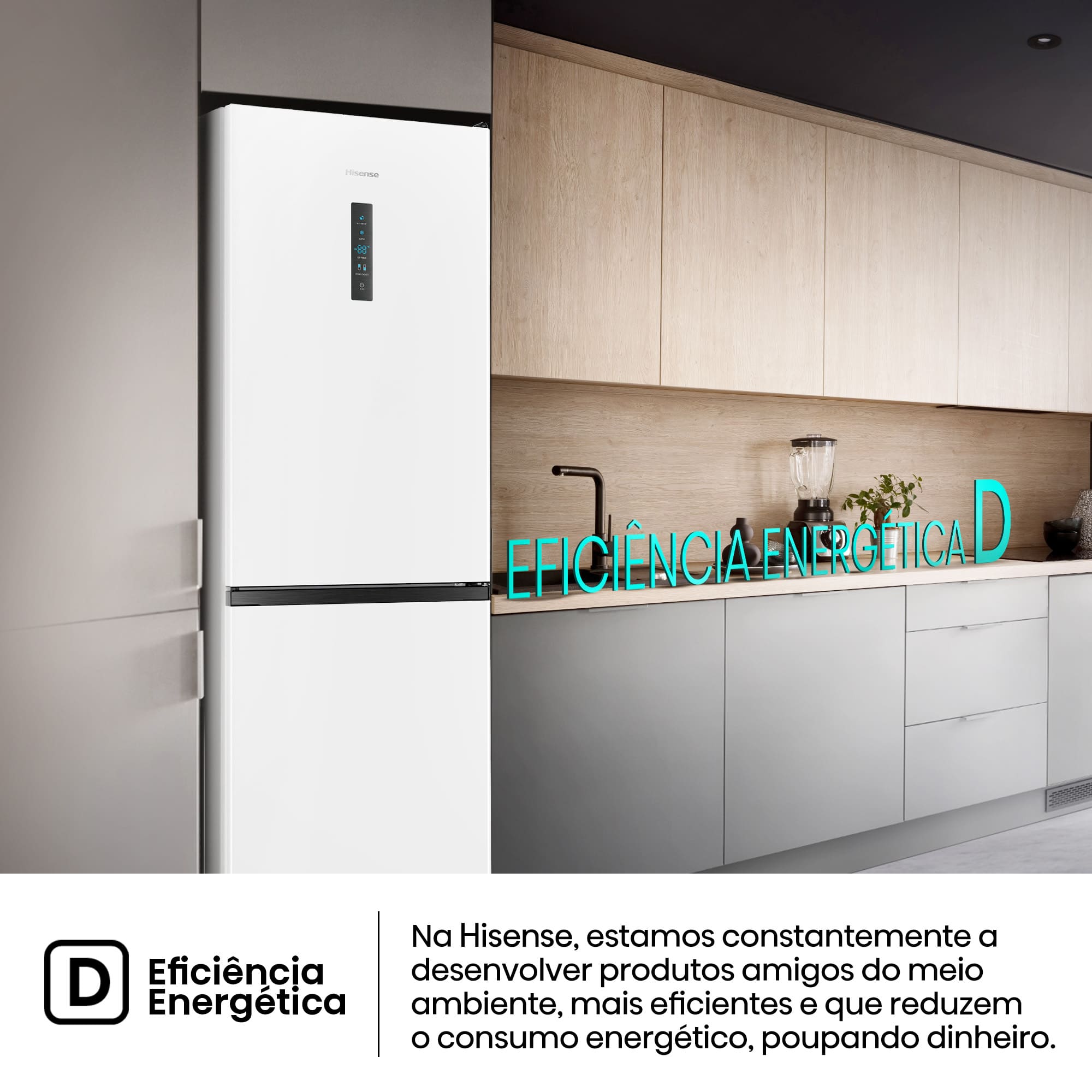 Hisense - RB390N4DWD – Combinado 2 Portas, Classe D, 304L