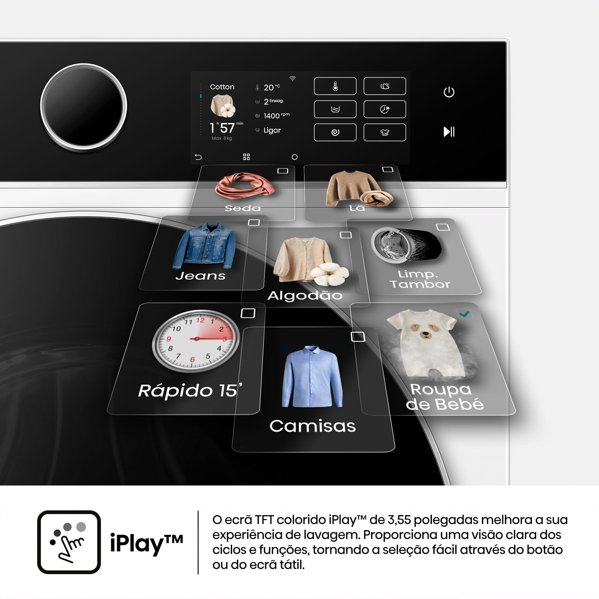 Hisense - WF5I8043BWF – Máquina de Lavar Roupa Serie 5i, 8Kg, Classe A