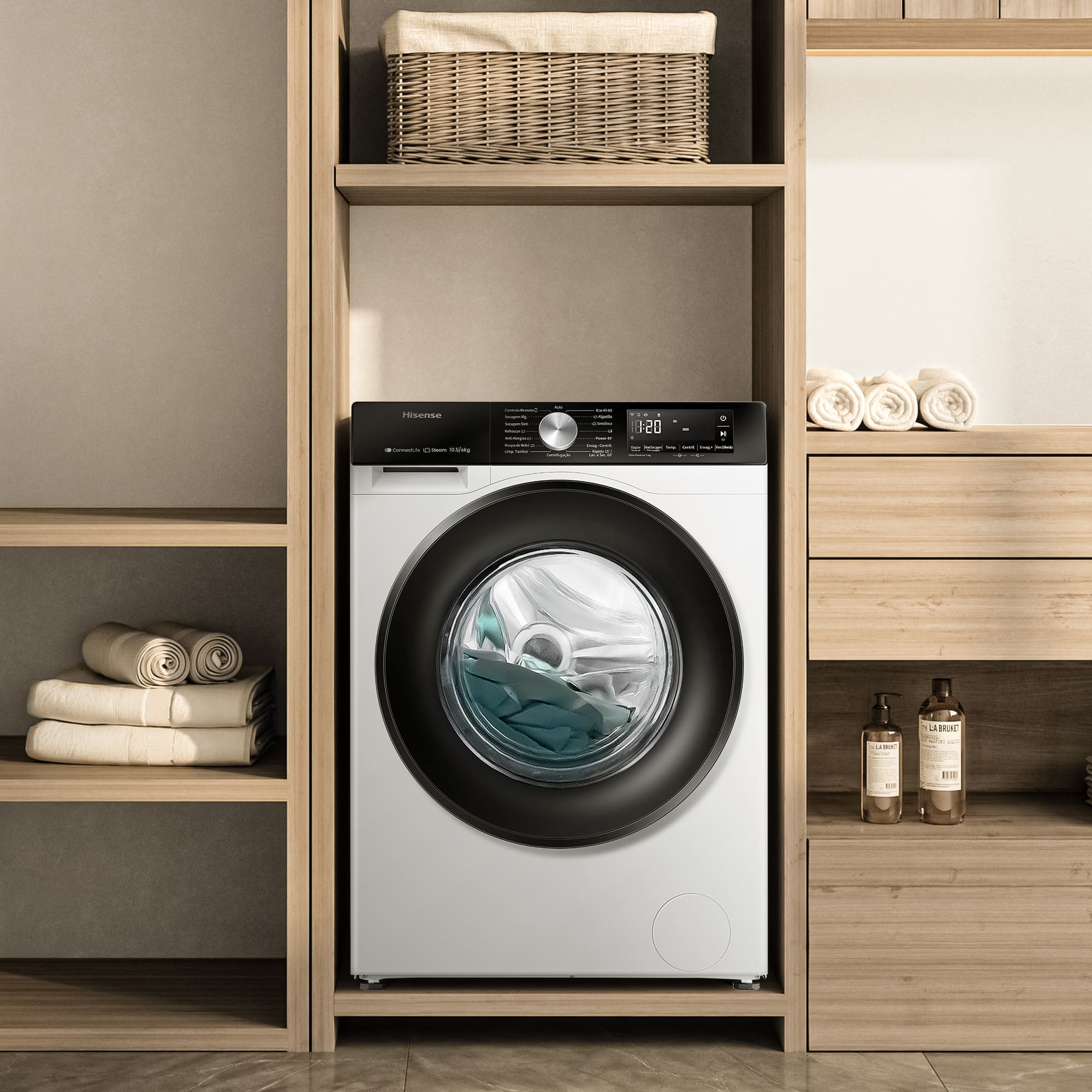 Hisense - WD3S1043BW3 – Máquina de Lavar e Secar Roupa Serie 3S, 10,5/6 Kg, Classe D/A -20%
