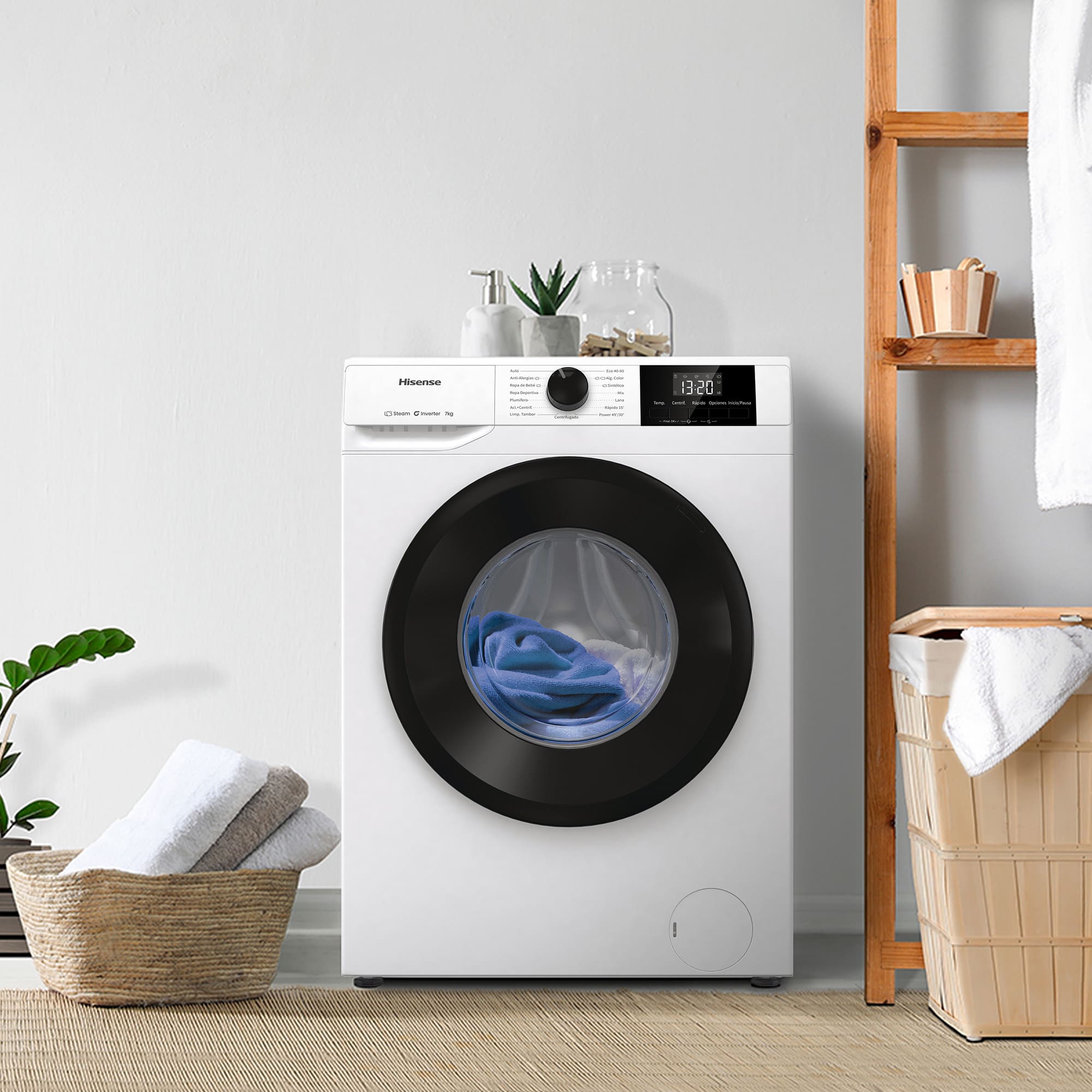 Hisense - WF1G7021BW – Máquina de Lavar Roupa Serie 1Q, 7Kg, Classe B