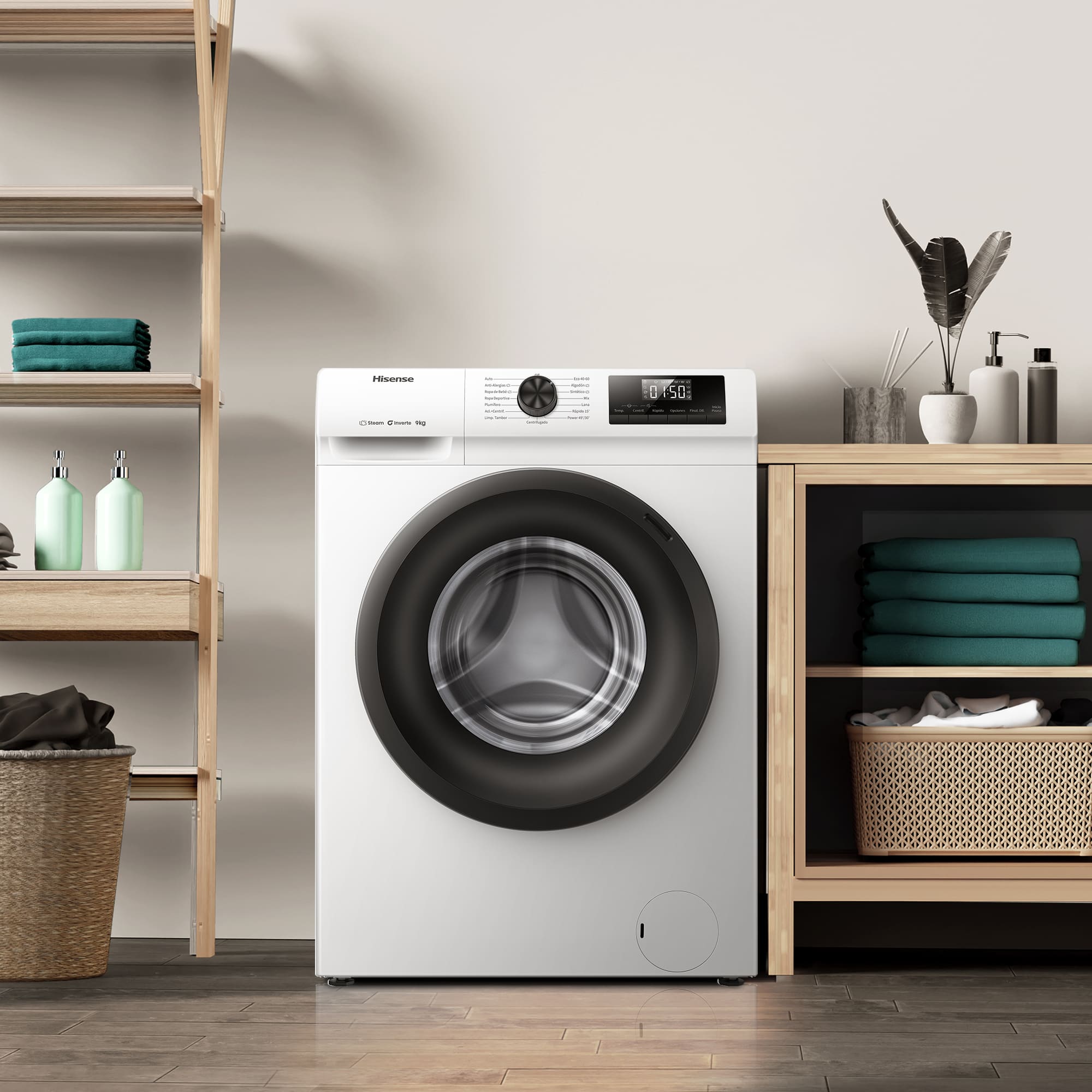 Hisense - WF1Q9041BW – Máquina de Lavar Roupa Serie 1Q, 9Kg, Classe A -10%