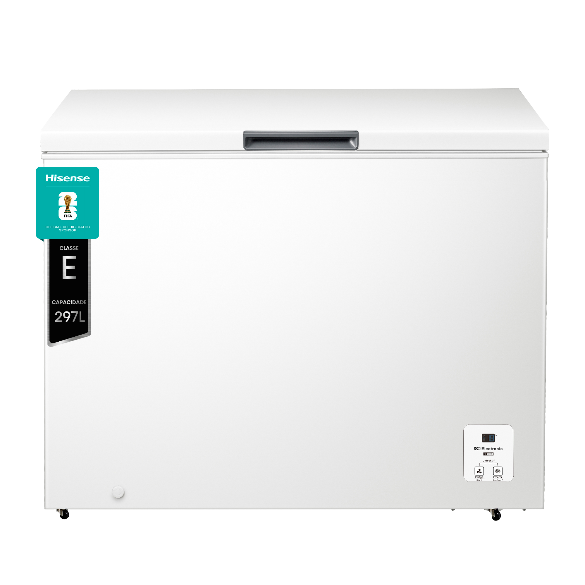 Hisense - FT386D4AWLYE – Arca Horizontal, Classe E, 297L, Freezer Convert, Winter Guard, 