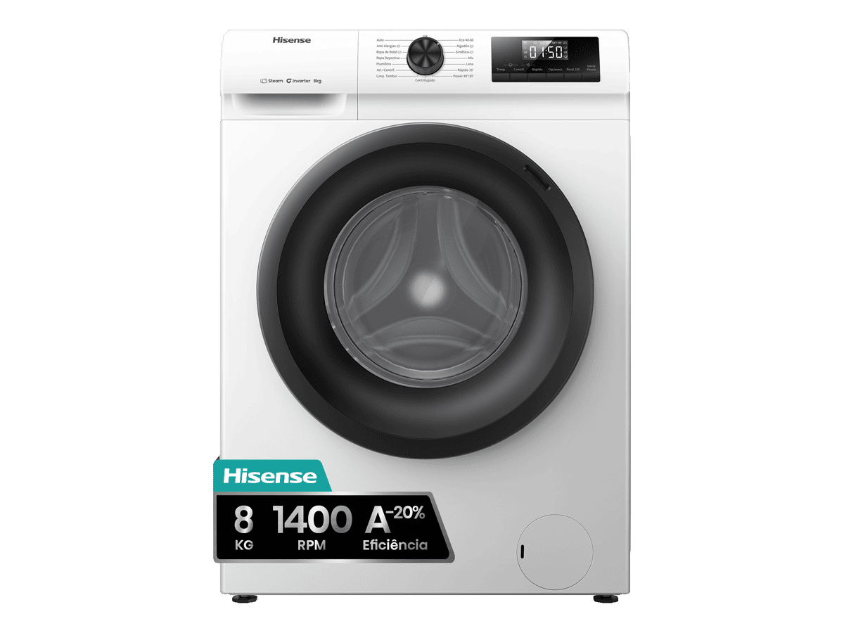 WF1Q8041BW - Máquina de Lavar Roupa Serie 1Q, 8Kg, Classe A -20%