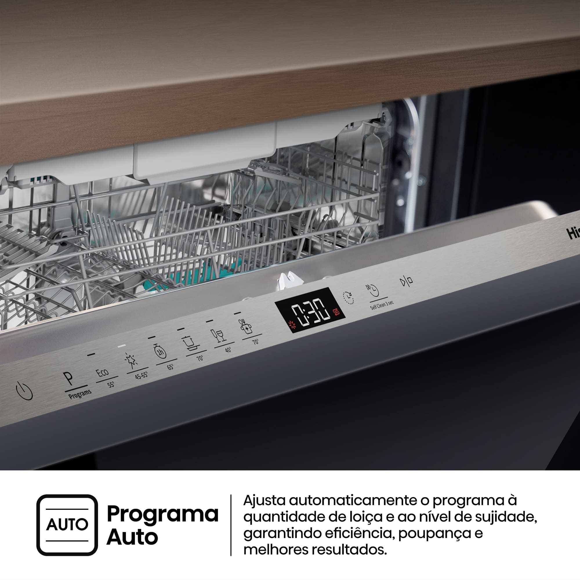 Hisense - HV16D5 – Máquina de Lavar Loiça de Encastre 16 conjuntos, Classe D