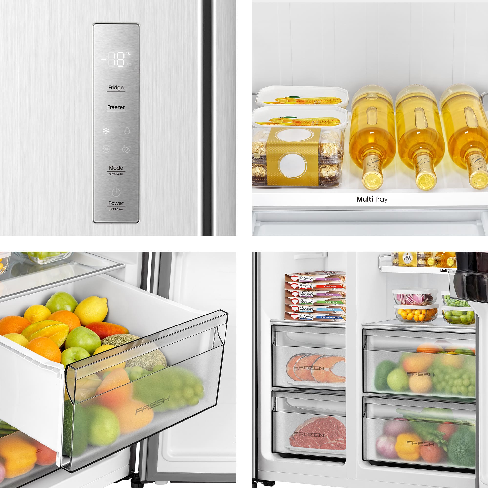 Hisense - RS3P538NAIE – Frigorífico Americano Side By Side Kitchen Fit, Classe E, 527L