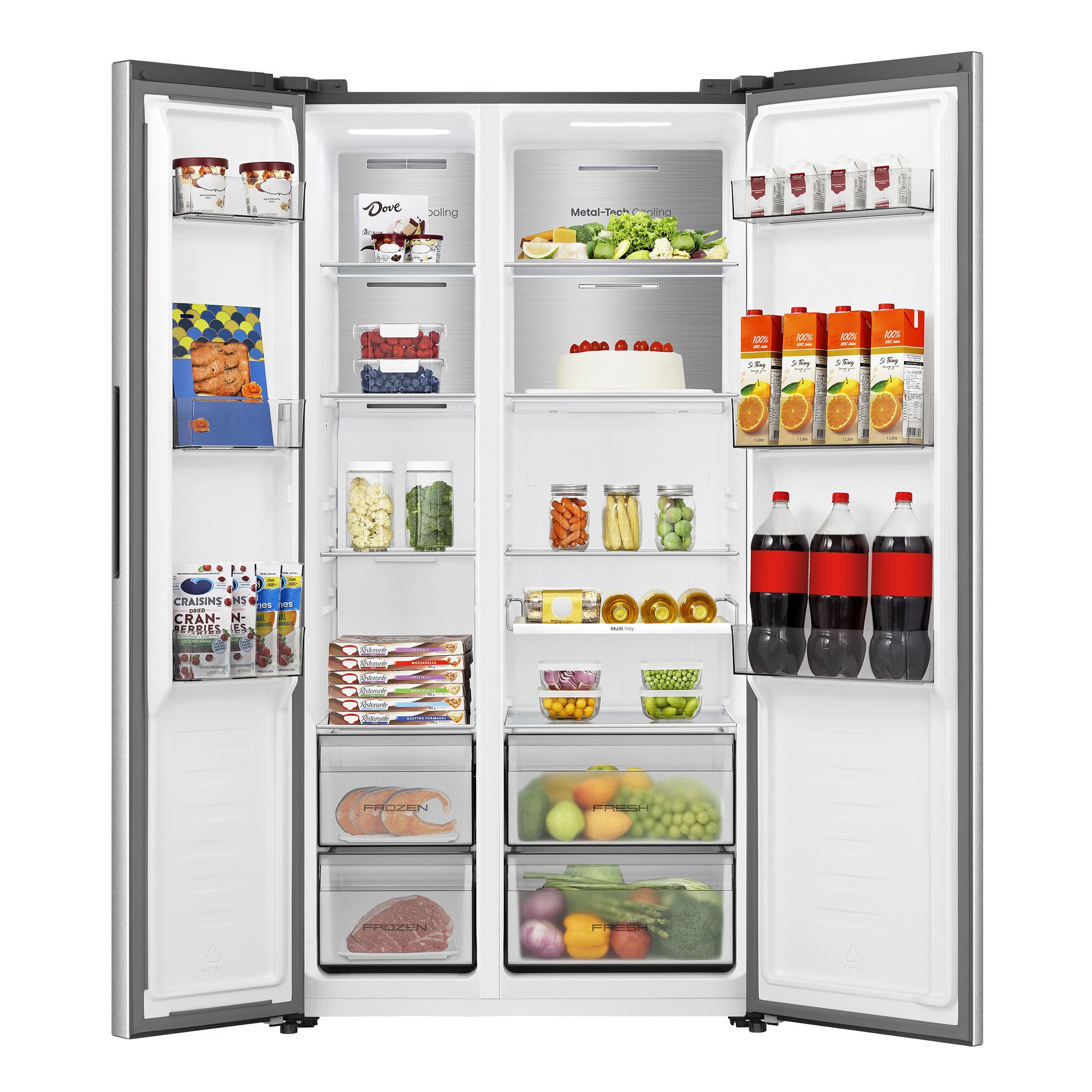 Hisense - RS3P538NAIE – Frigorífico Americano Side By Side Kitchen Fit, Classe E, 527L