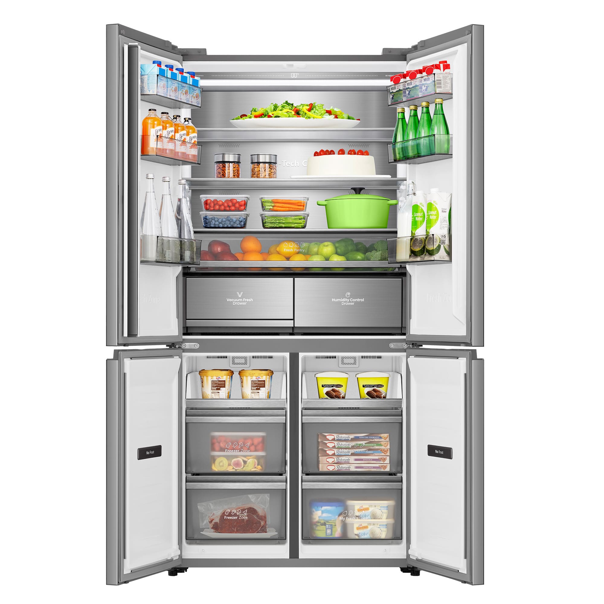 Hisense - RQ5P605NSVE – Frigorífico Americano Cross Door Kitchen Fit, Classe E, 591L