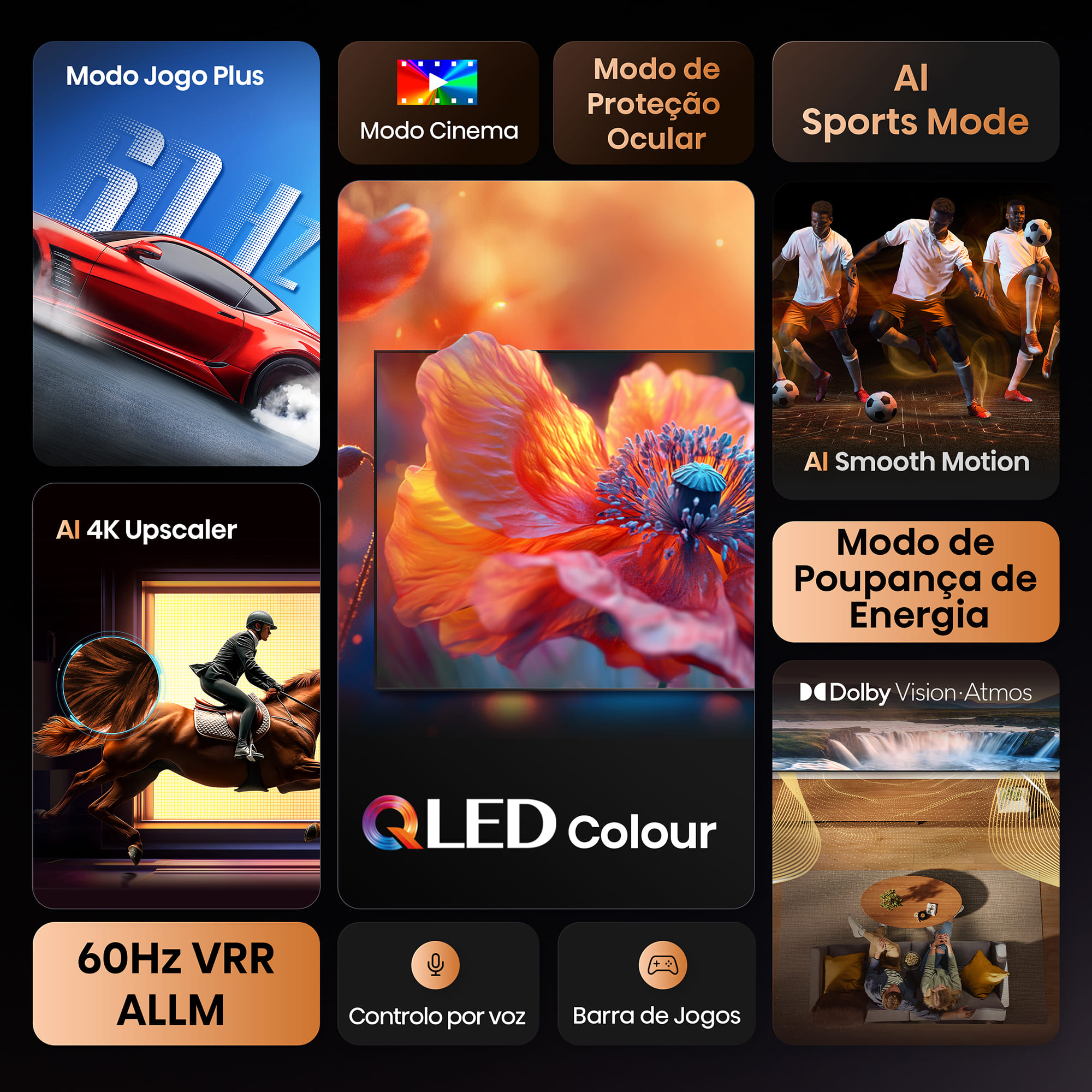 Hisense - QLED Smart TV 85E7Q, 85’’ com Dolby Vision & Atmos