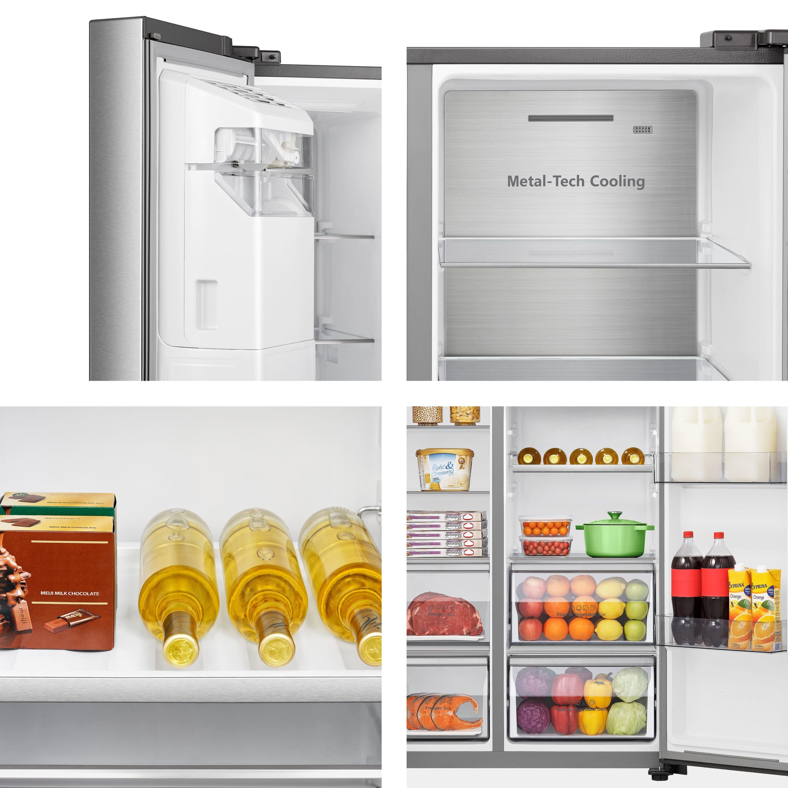 Hisense - RS818N4TIC – Frigorífico Americano Side By Side, Classe E, 632L