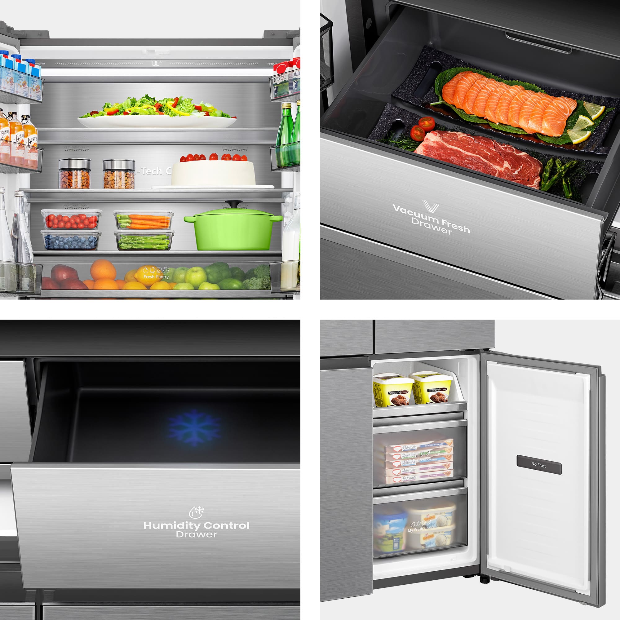 Hisense - RQ5P605NSVE – Frigorífico Americano Cross Door Kitchen Fit, Classe E, 591L